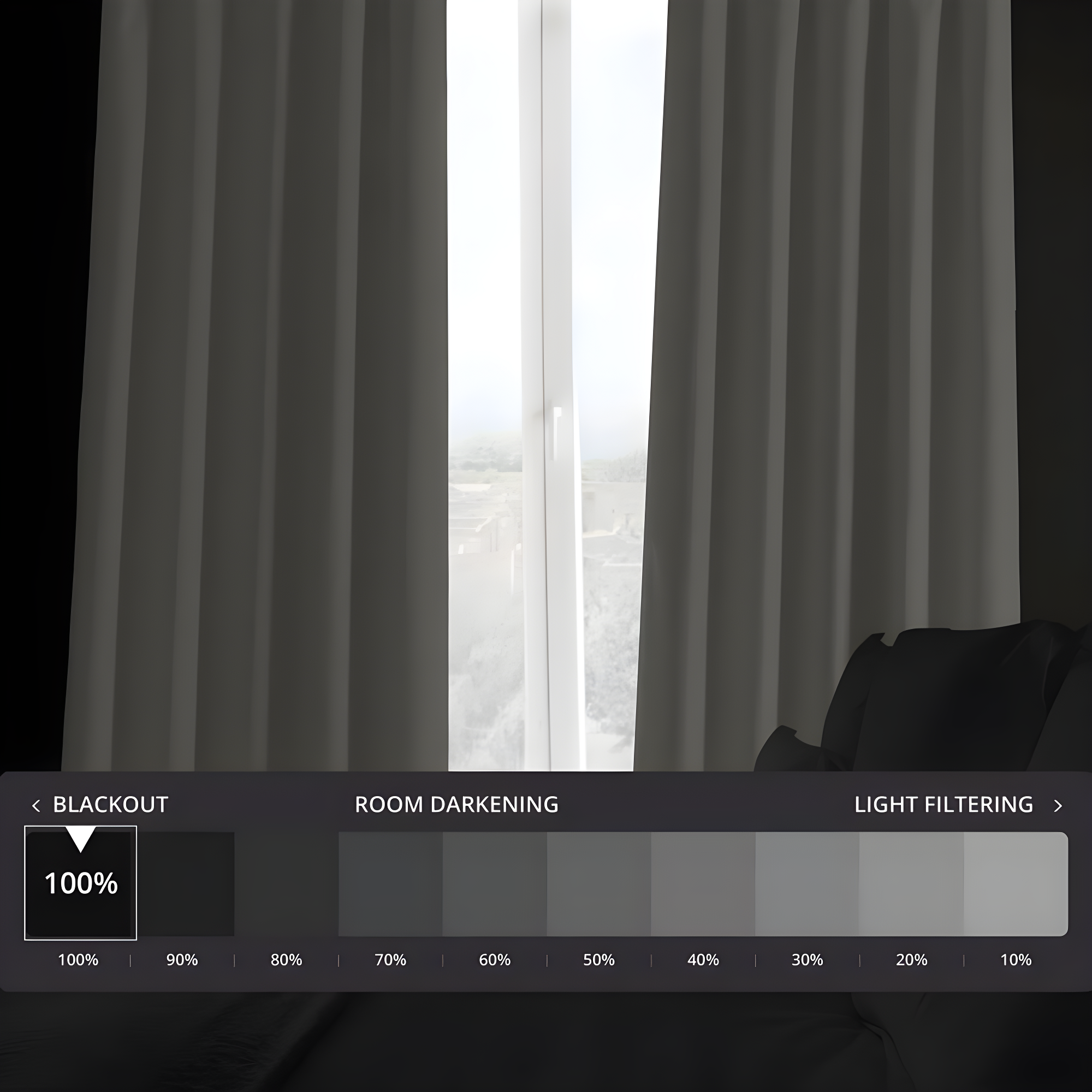 Excursion Ivory Blackout Linen Drapes with Hidden Tabs