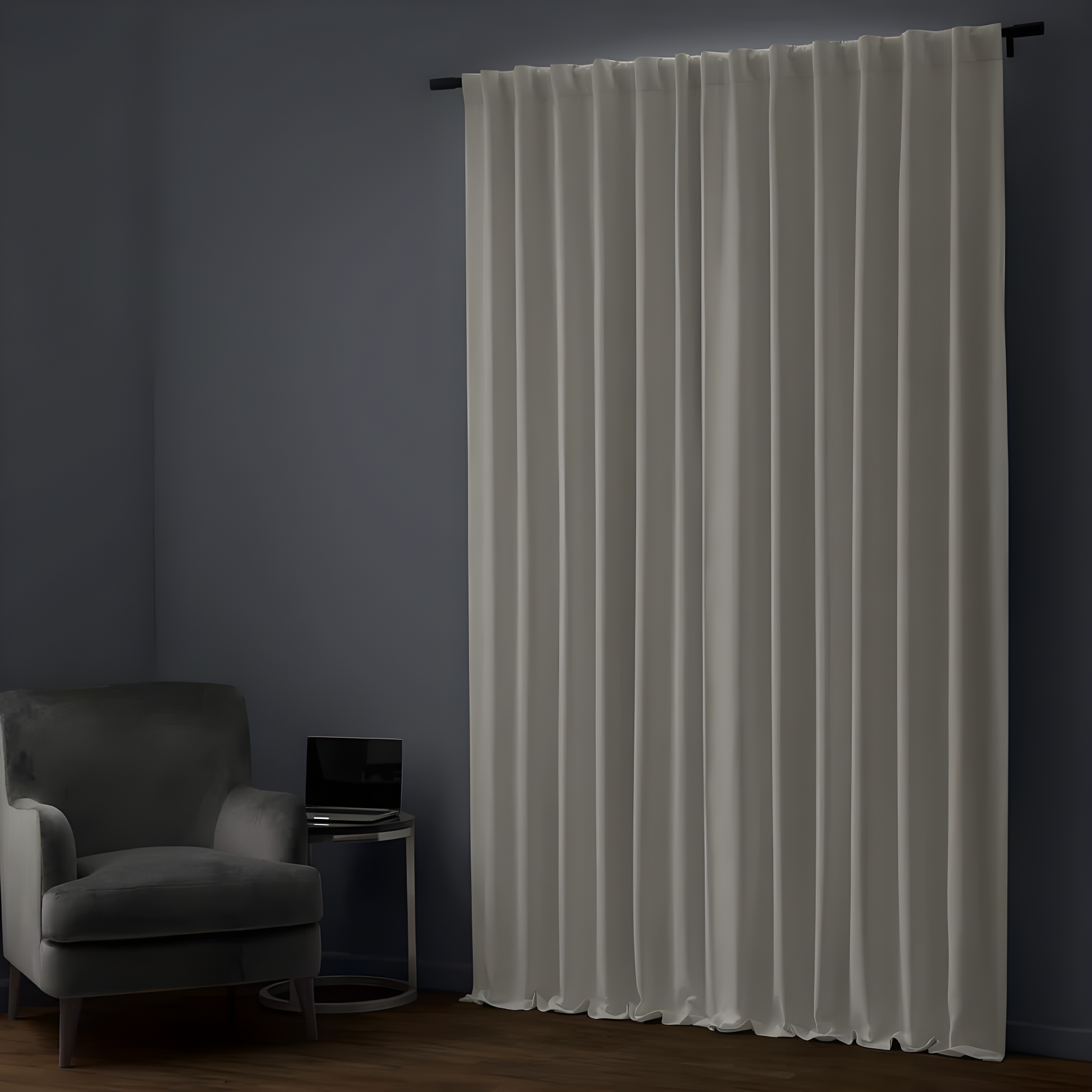 Excursion Ivory Blackout Linen Drapes with Hidden Tabs
