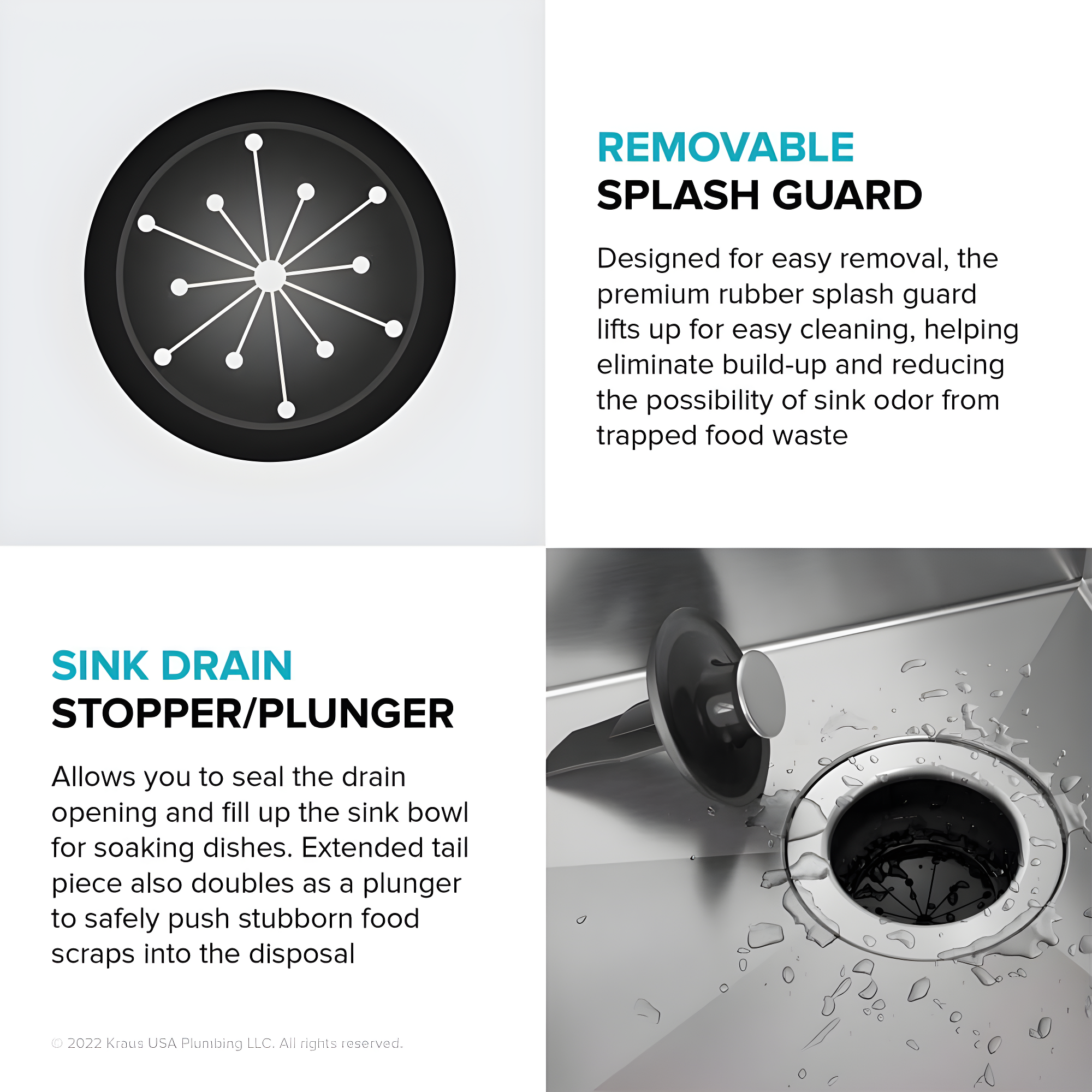 Kraus WasteGuard 1/2 HP Continuous Garbage Disposal