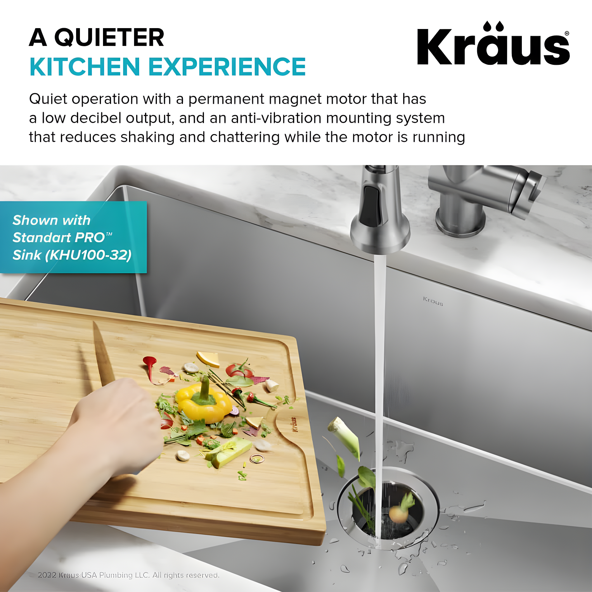 Kraus WasteGuard 1/2 HP Continuous Garbage Disposal