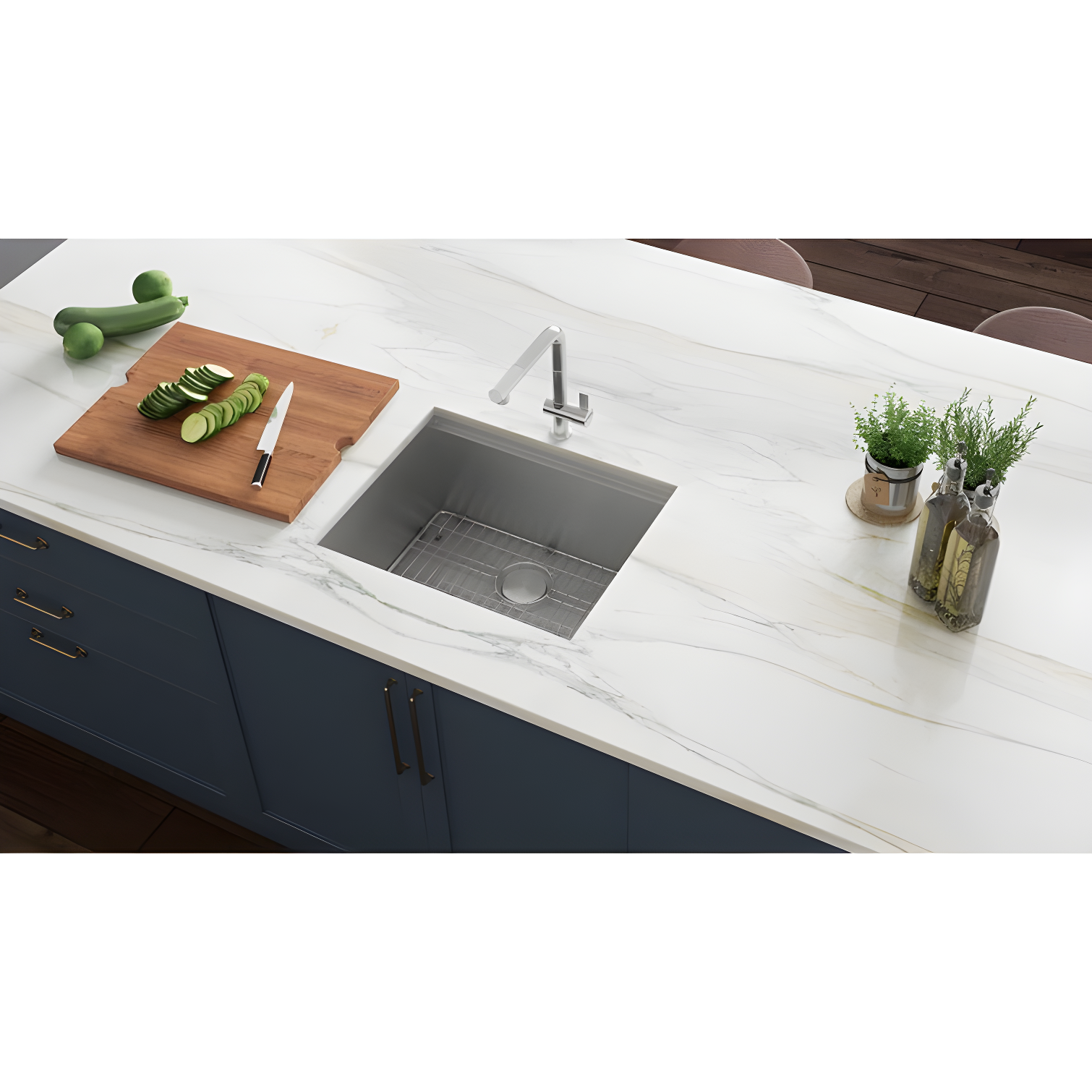 Ruvati Workstation Undermount 16 Gauge Stainless Steel Kitchen Sink Single Bowl