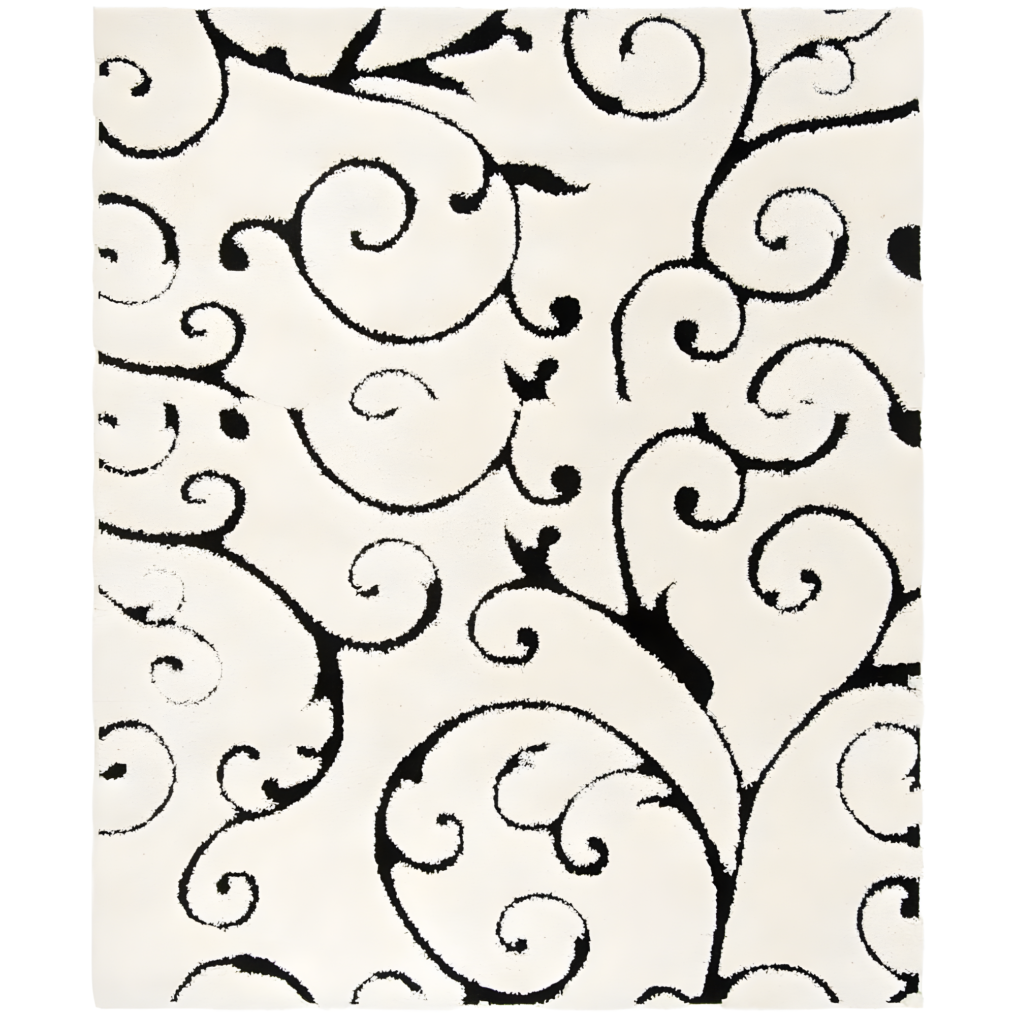Florida Shag SG455 Power Loomed Indoor Area Rug - Ivory/Black - 6'7"x6'7" - Safavieh.