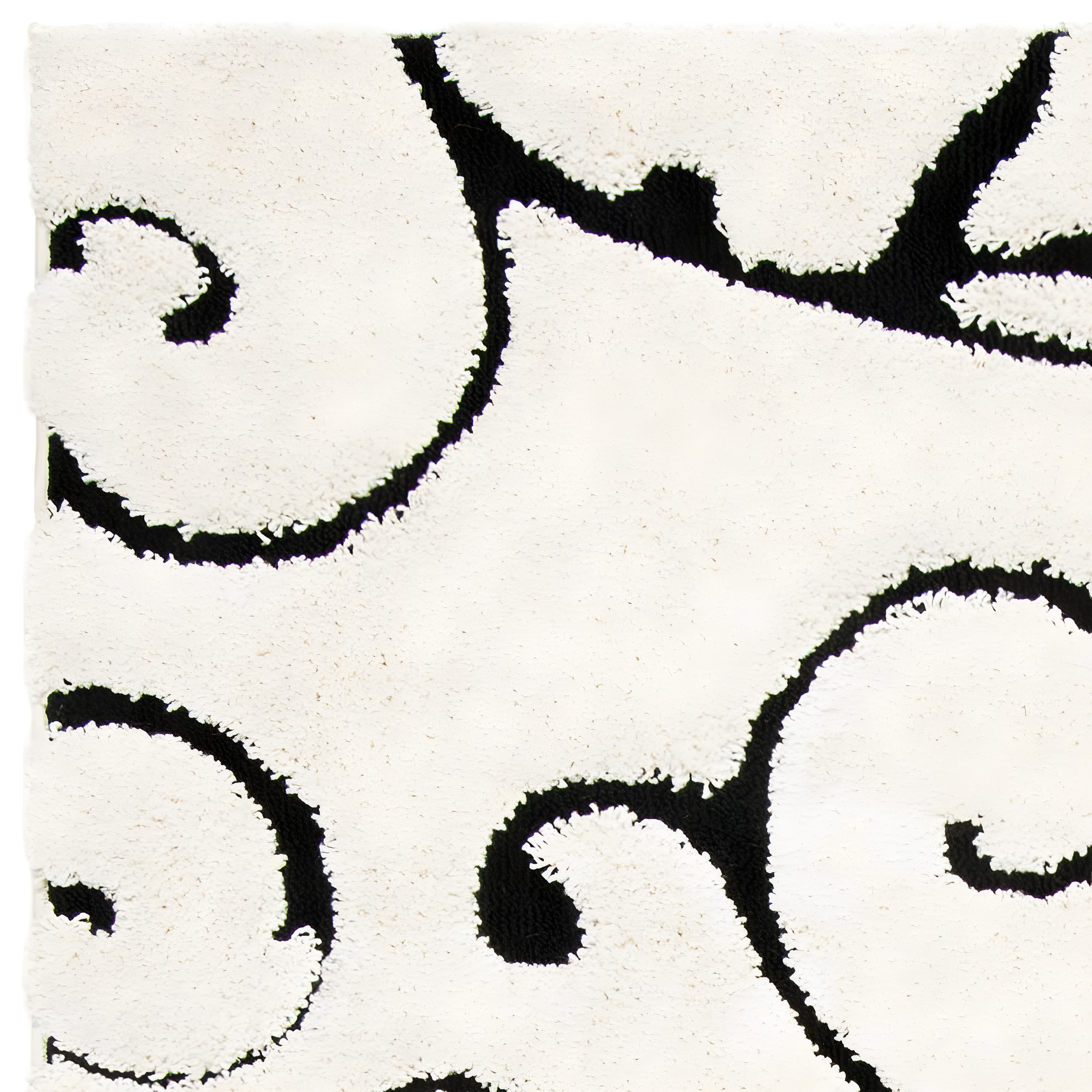 Florida Shag SG455 Power Loomed Indoor Area Rug - Ivory/Black - 6'7"x6'7" - Safavieh.