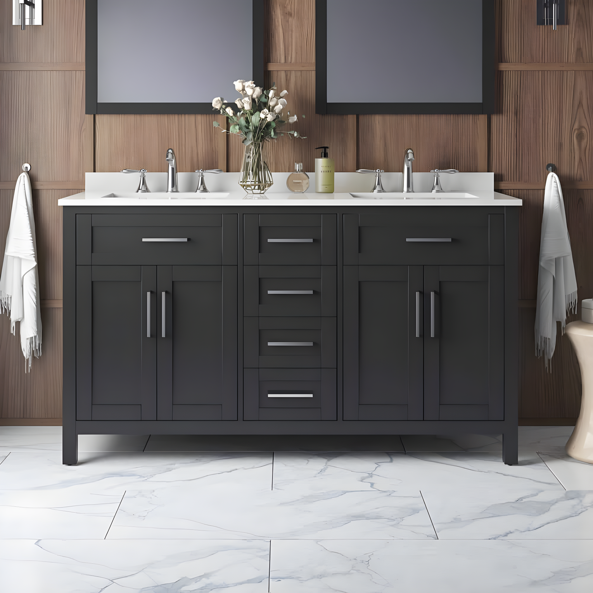 OVE Decors Tahoe 60" Double Bathroom Vanity