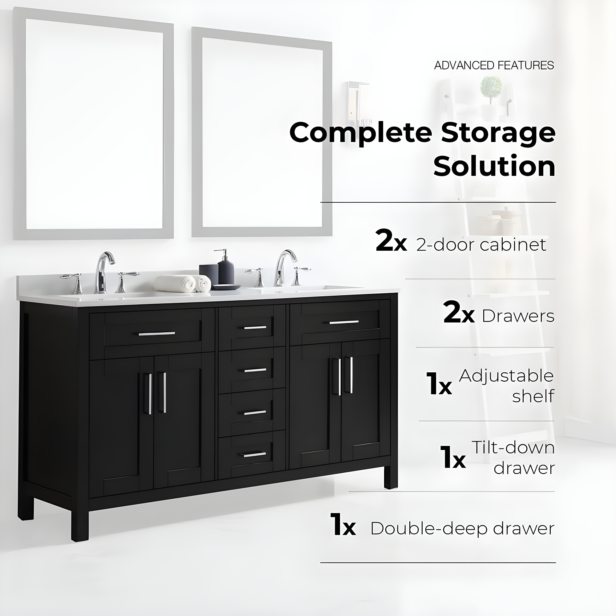 OVE Decors Tahoe 60" Double Bathroom Vanity