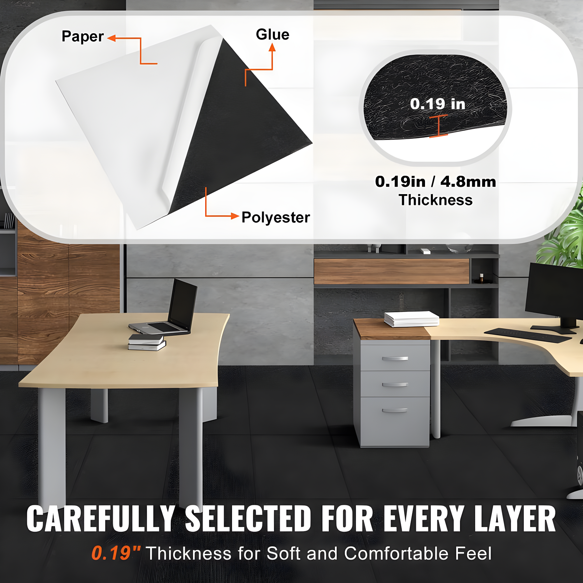 VEVOR 24'' W x 24'' L Level Cut And Loop Polyester Carpet Tile (Set of 15)