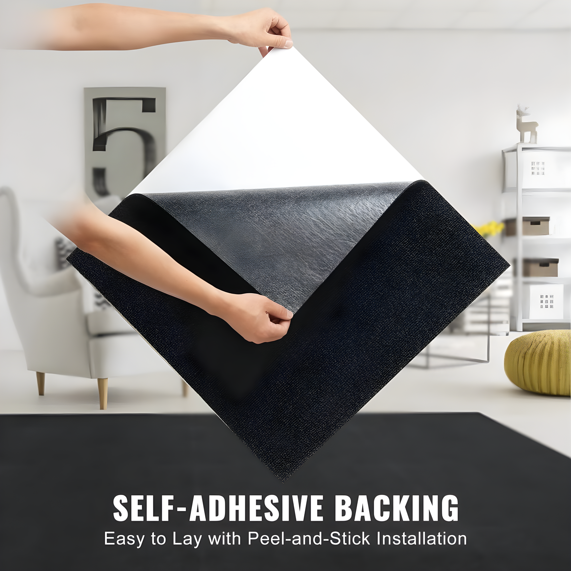 VEVOR 24'' W x 24'' L Level Cut And Loop Polyester Carpet Tile (Set of 15)