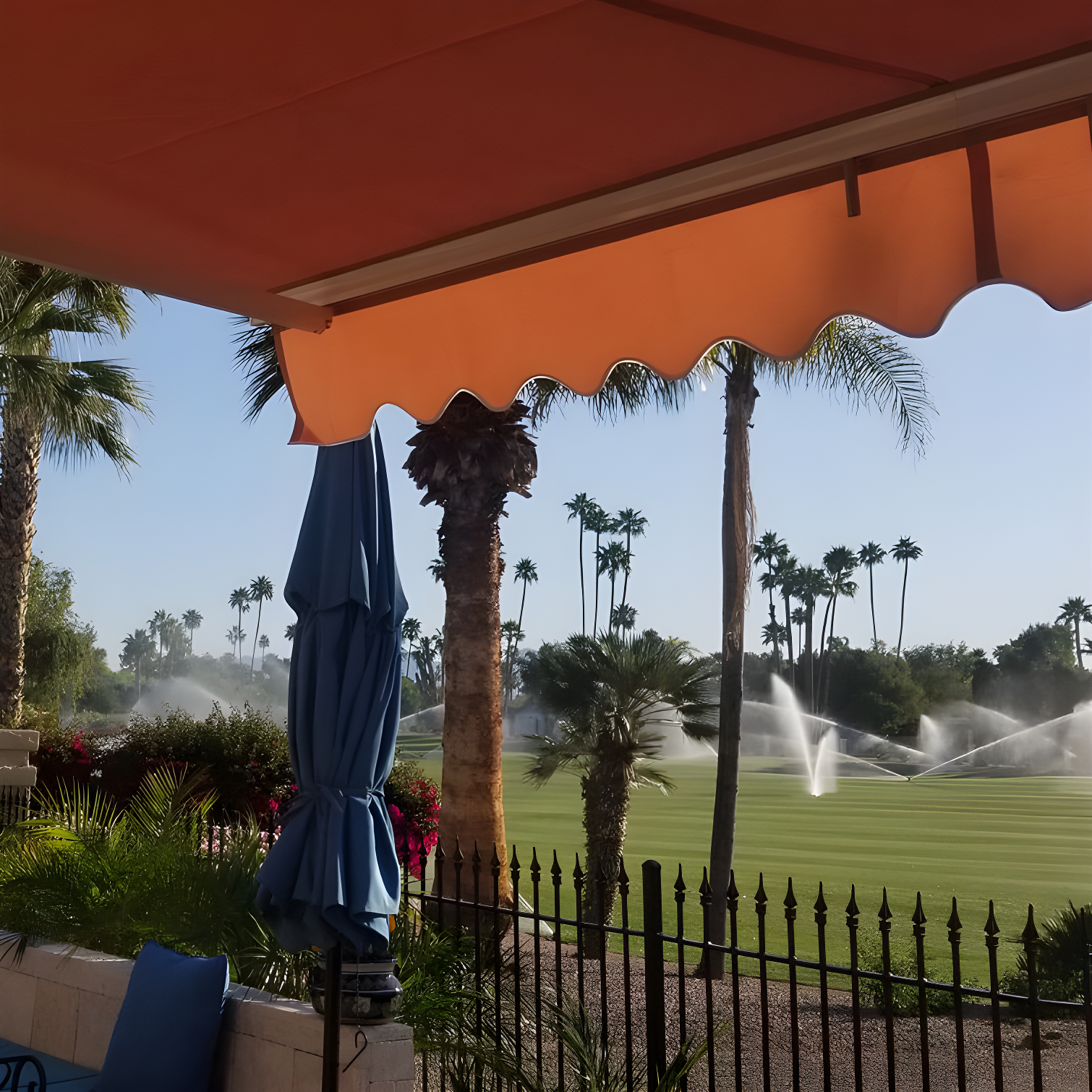 Retractable Patio Awning - White Frame