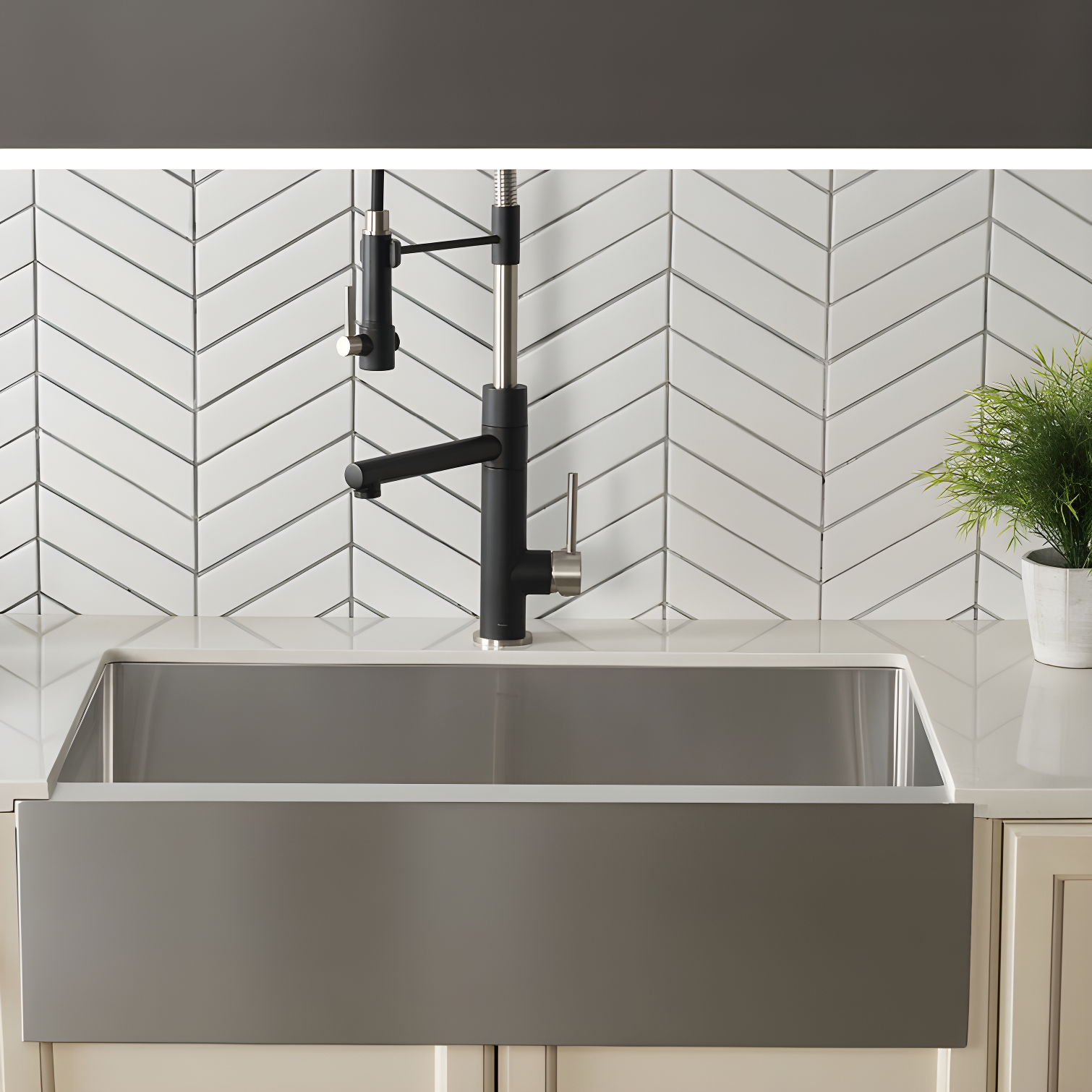 LUKX Farmhouse Single Bowl Stainless Steel Kitchen Sink HU3322S