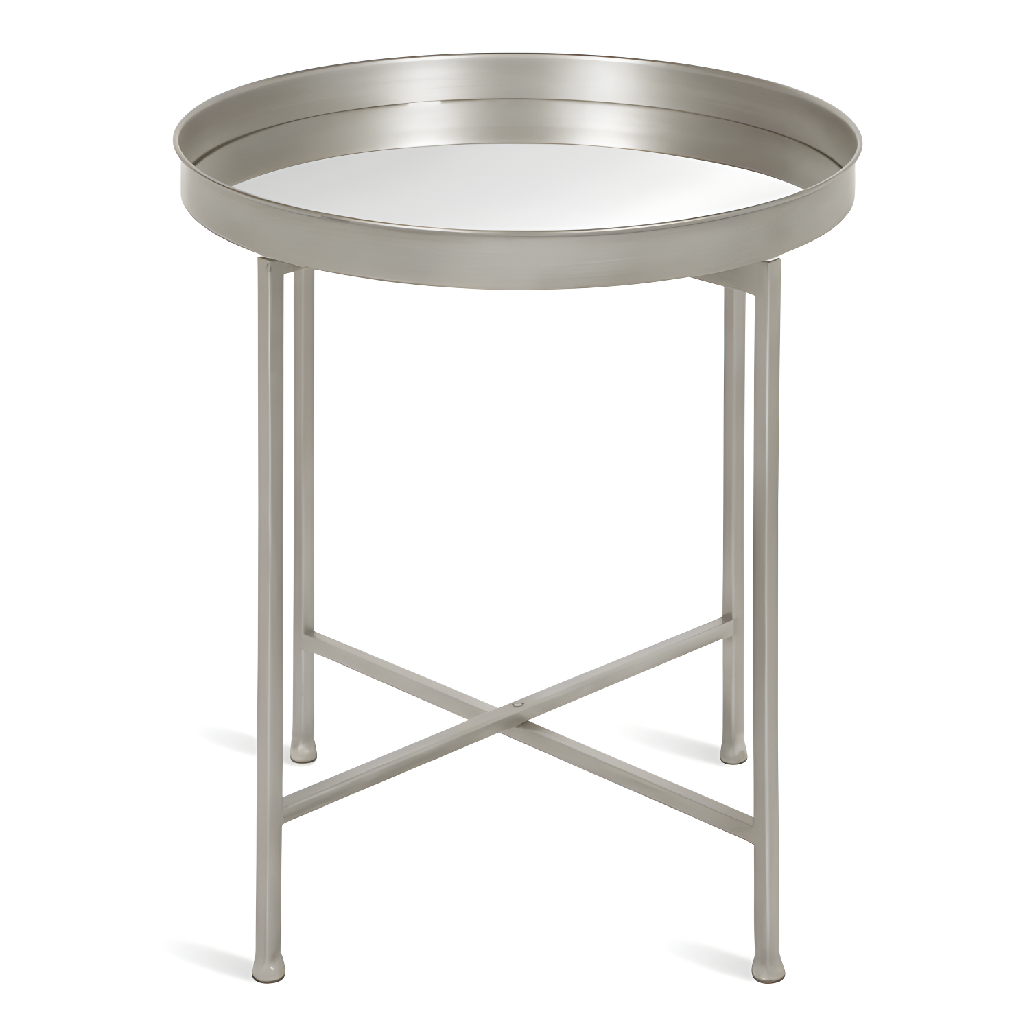 Kate and Laurel Celia Round Metal Side Table, 18.25x18.25x22, Silver