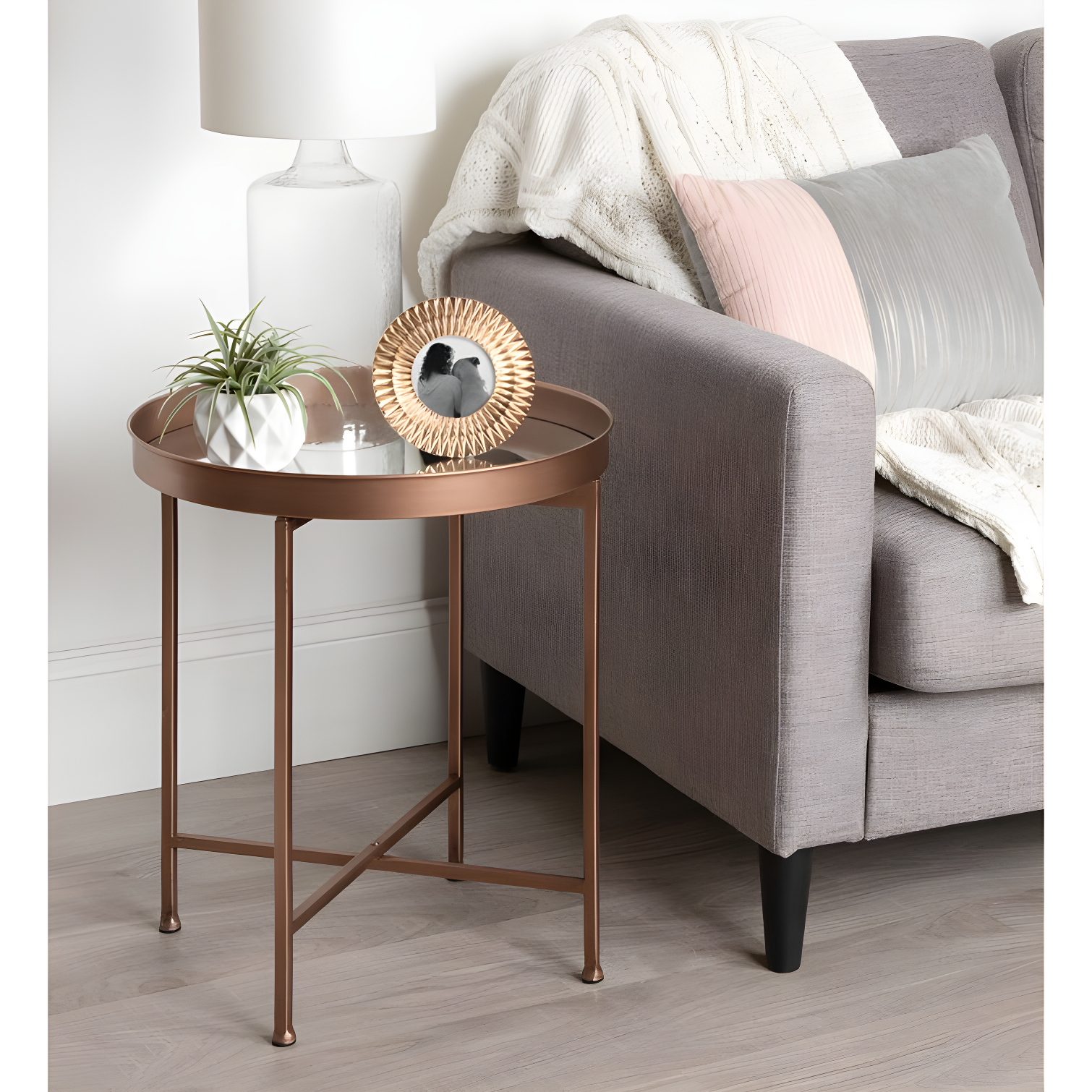 Kate and Laurel Celia Round Metal Side Table, 18.25x18.25x22, Silver