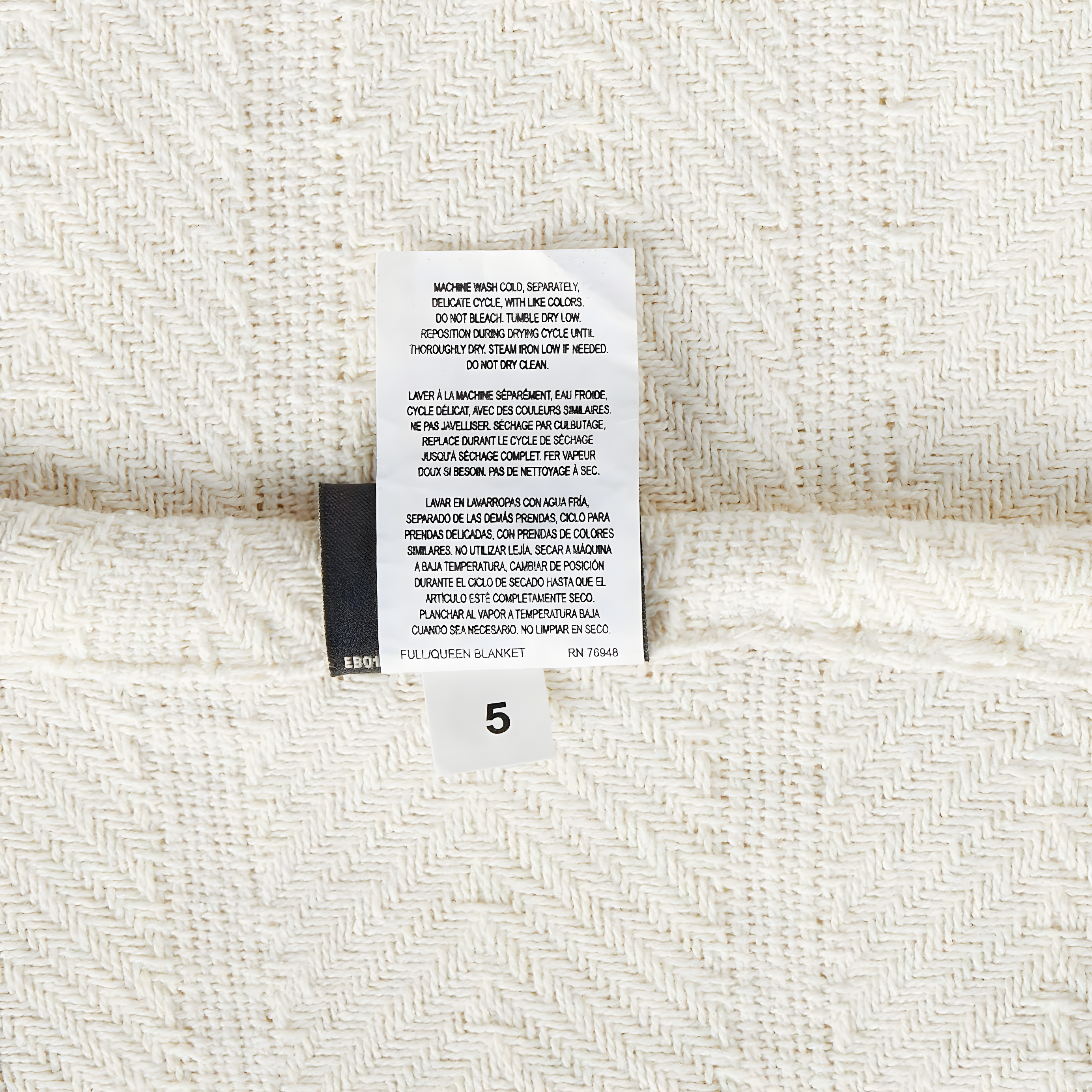 Eddie Bauer Herringbone Cotton Reversible Blanket