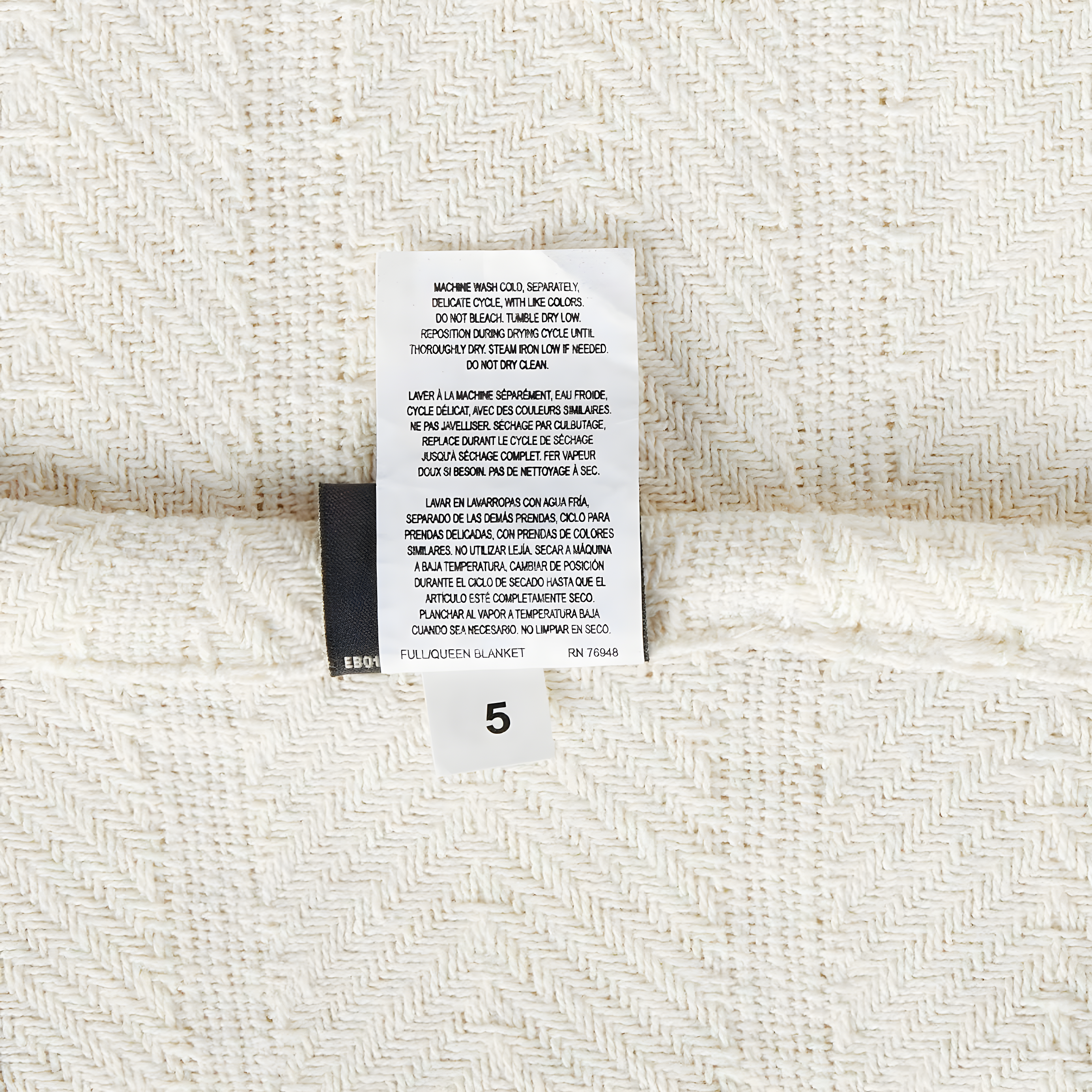 Eddie Bauer Herringbone Cotton Reversible Blanket