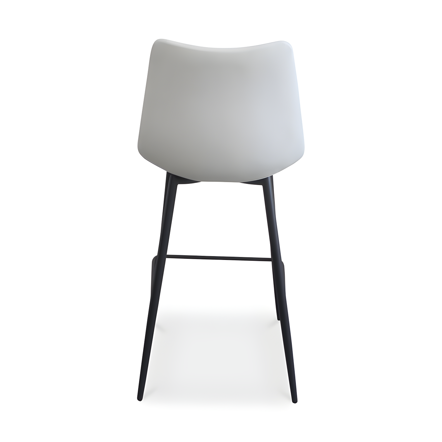 Ivory Faux Leather and Metal Contemporary Counter Stool