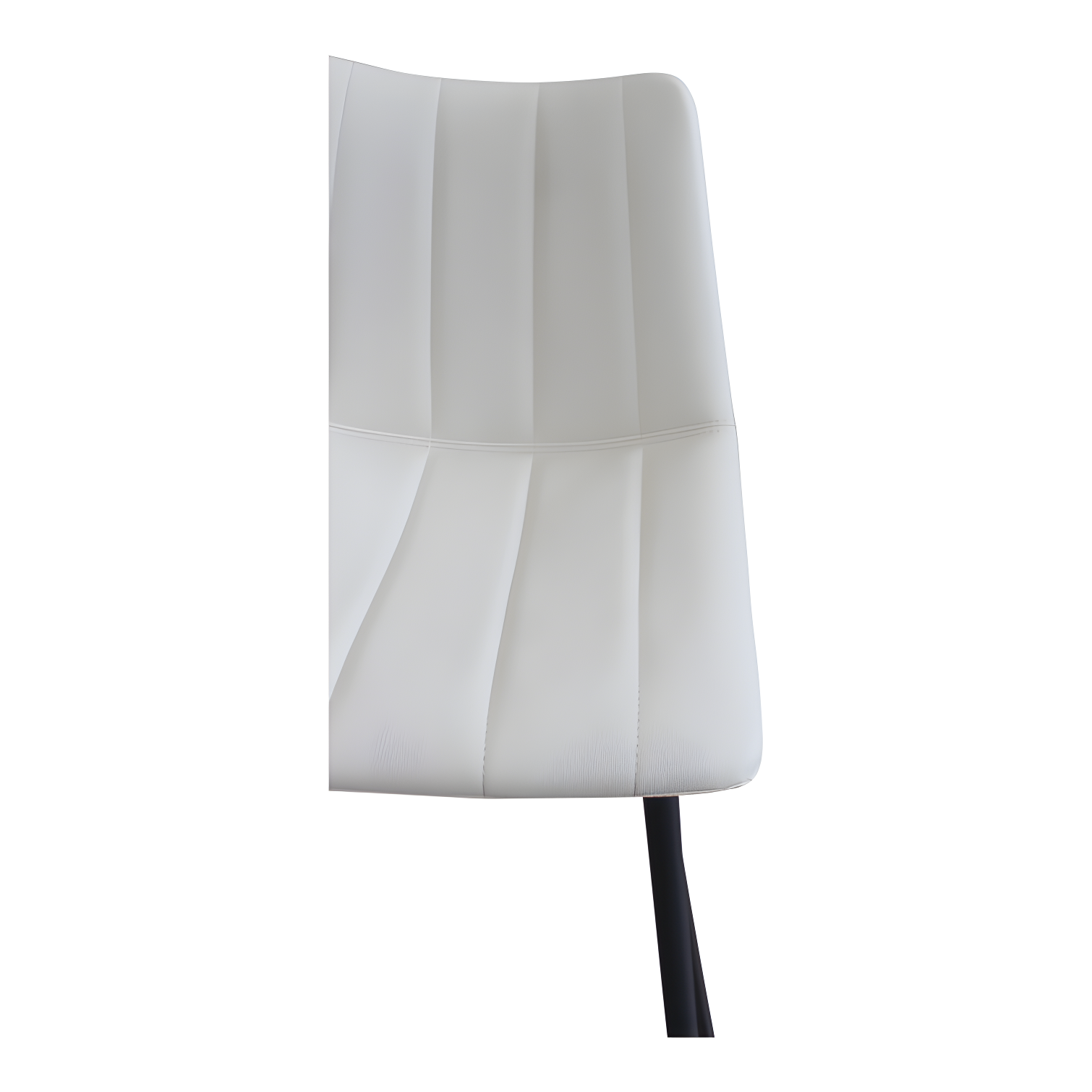 Ivory Faux Leather and Metal Contemporary Counter Stool