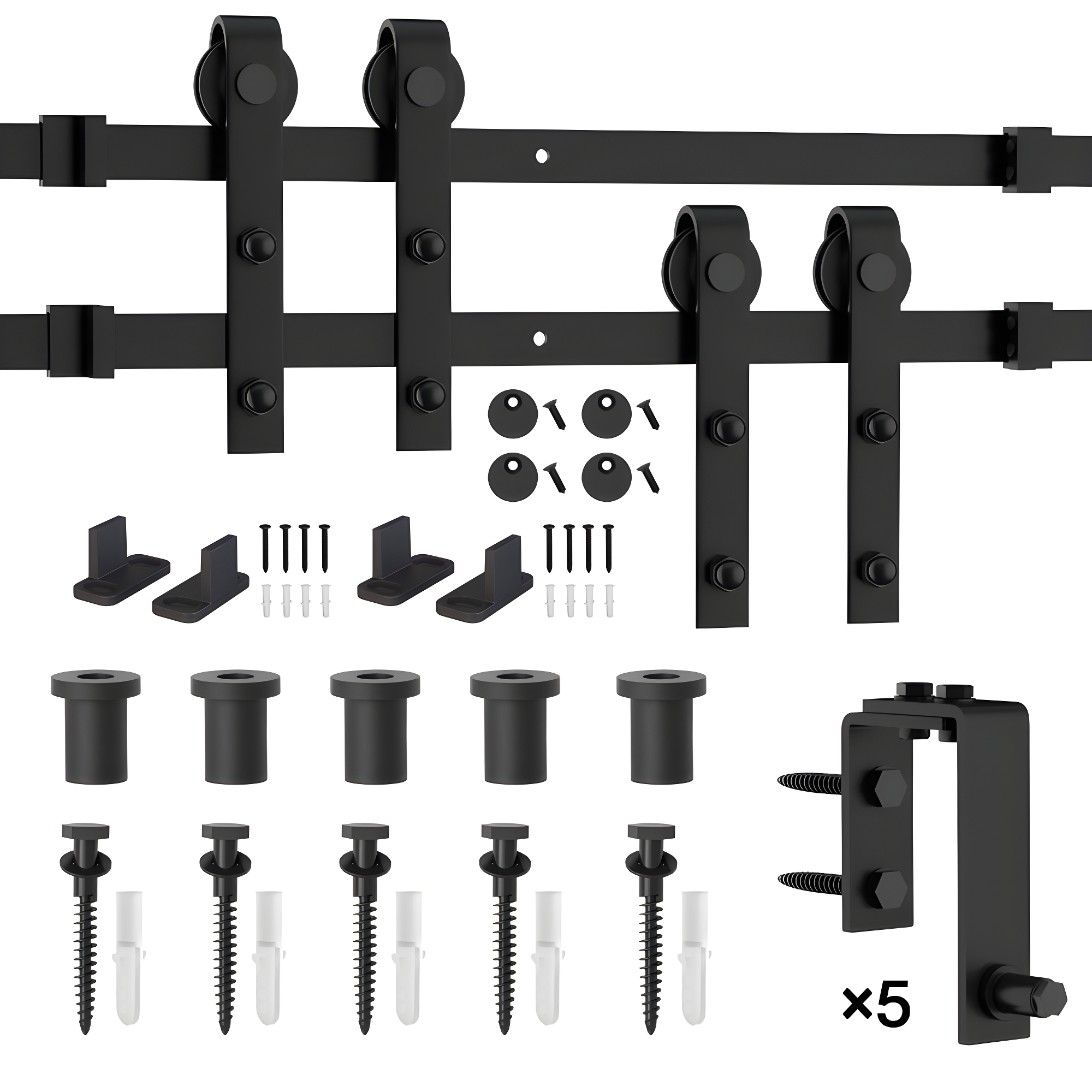 Lazio Sliding Standard Double Barn Door Hardware Kit