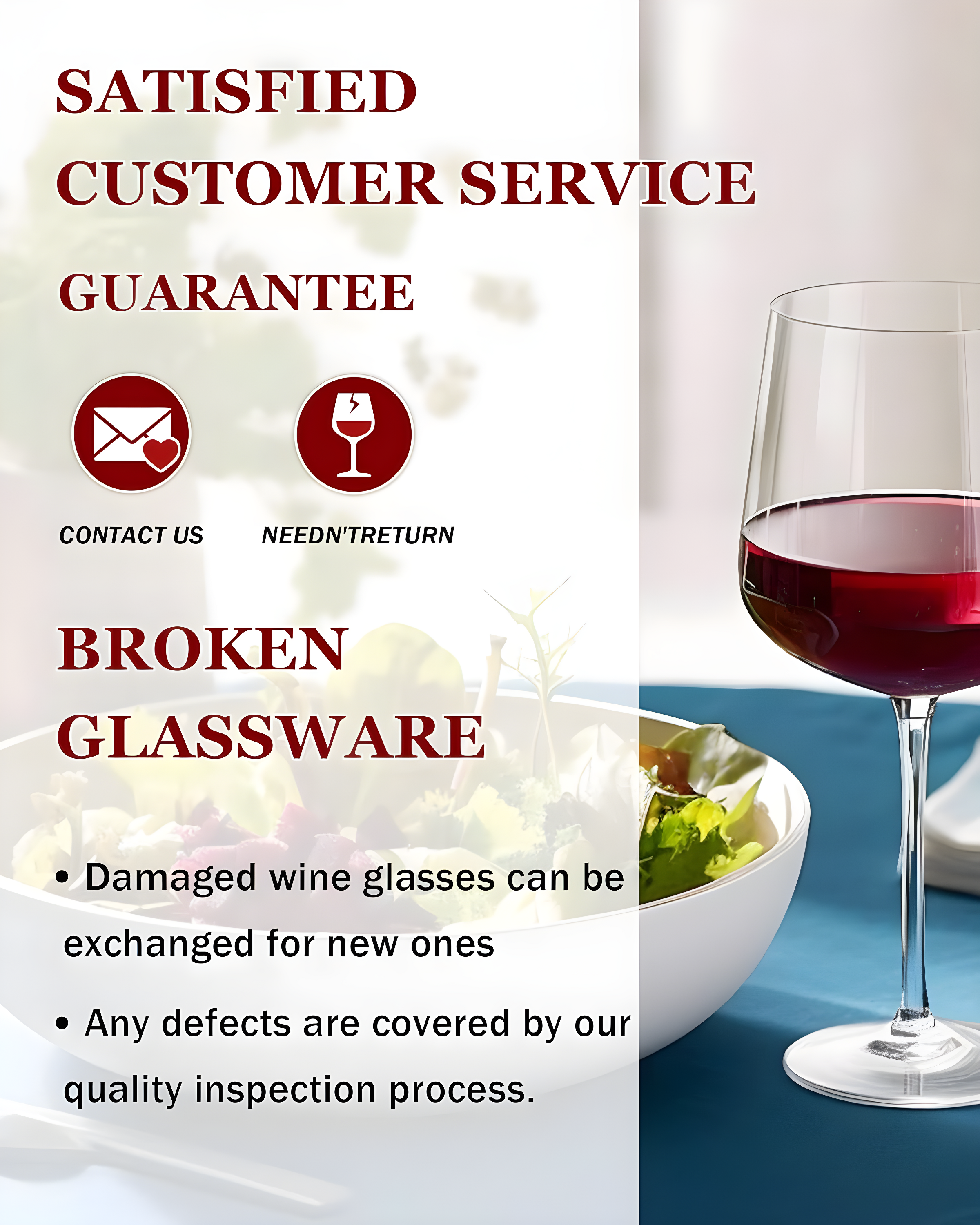 Set Of 4-21 Ounce Hand Blown Italian Style Crystal Burgundy Wine Glasses - Lead-Free Premium Crystal Clear Glass - Gift-Box For Any Occasion