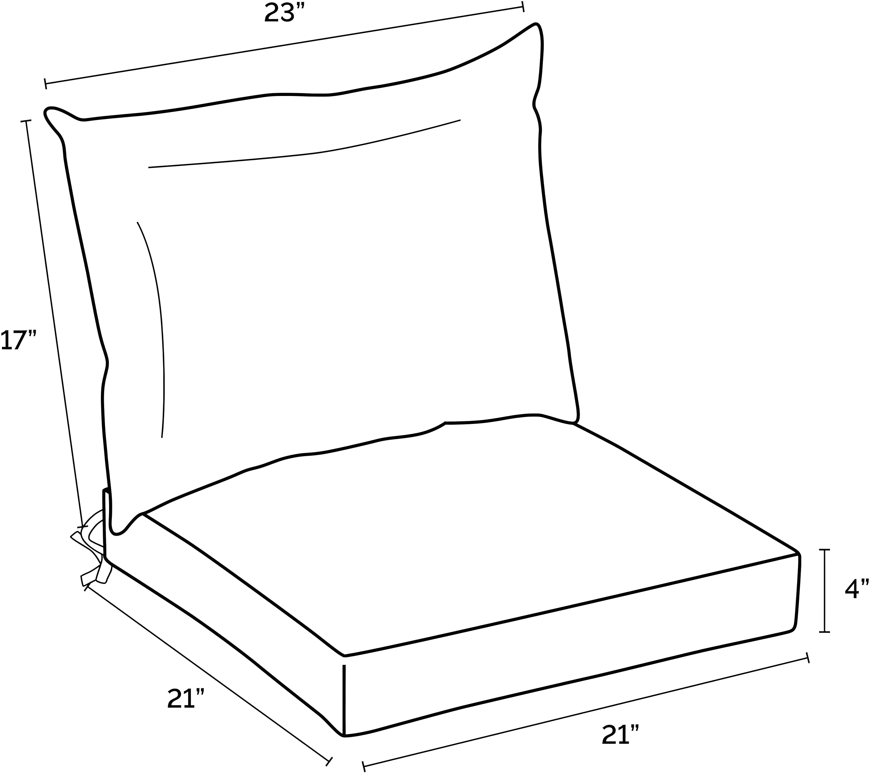 Outdoor Dining Chair 4" Cushion