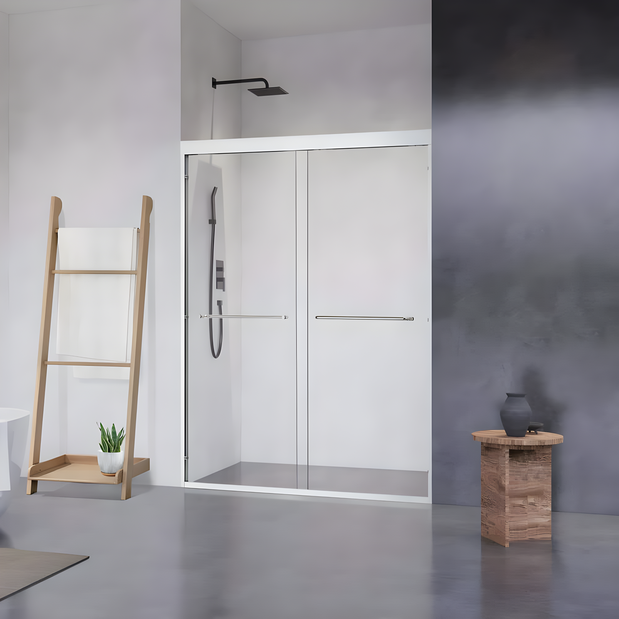 Ennis 48" W x 76" H By Pass Framed Shower Door with Clear Glass