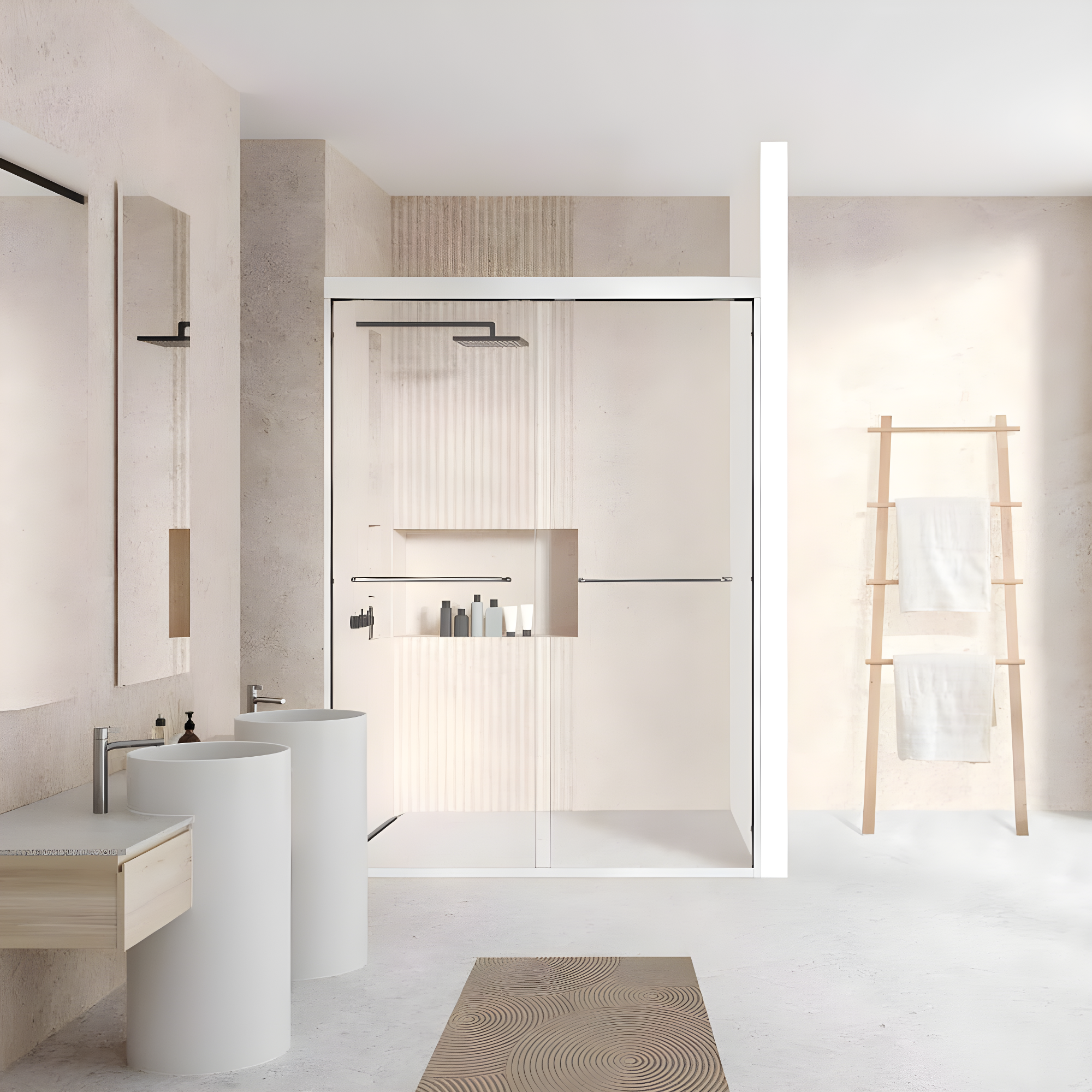 Ennis 48" W x 76" H By Pass Framed Shower Door with Clear Glass