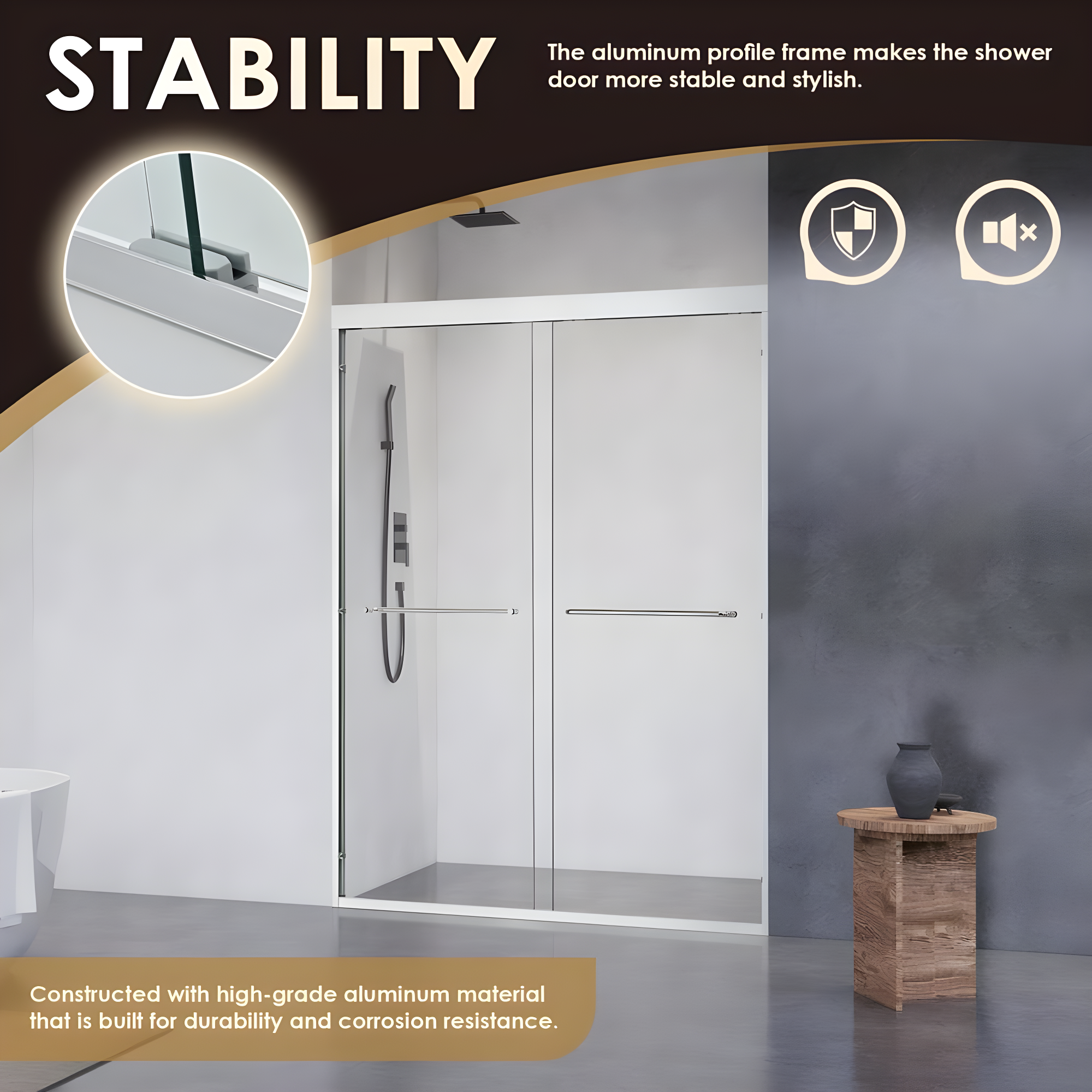 Ennis 48" W x 76" H By Pass Framed Shower Door with Clear Glass