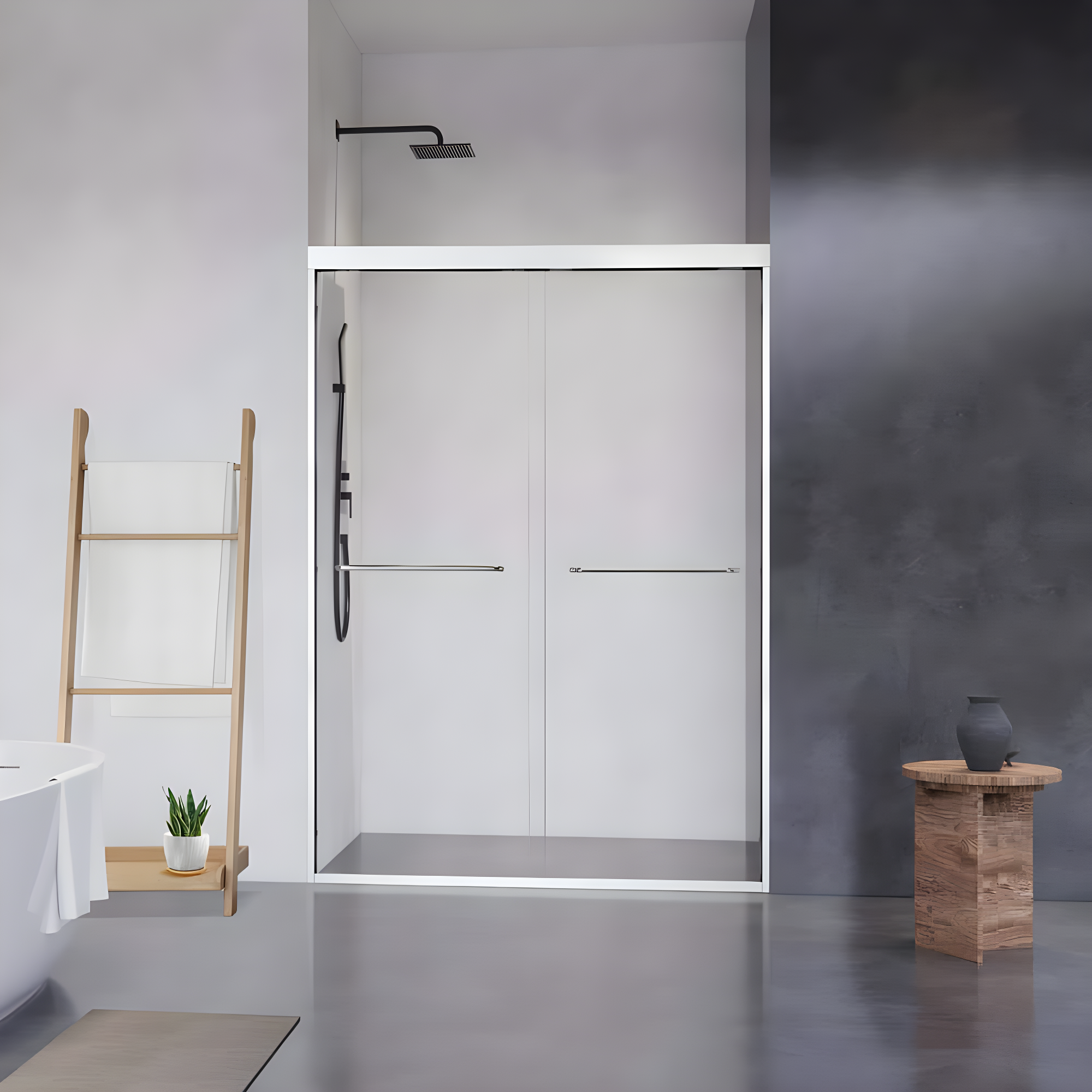 Ennis 48" W x 76" H By Pass Framed Shower Door with Clear Glass