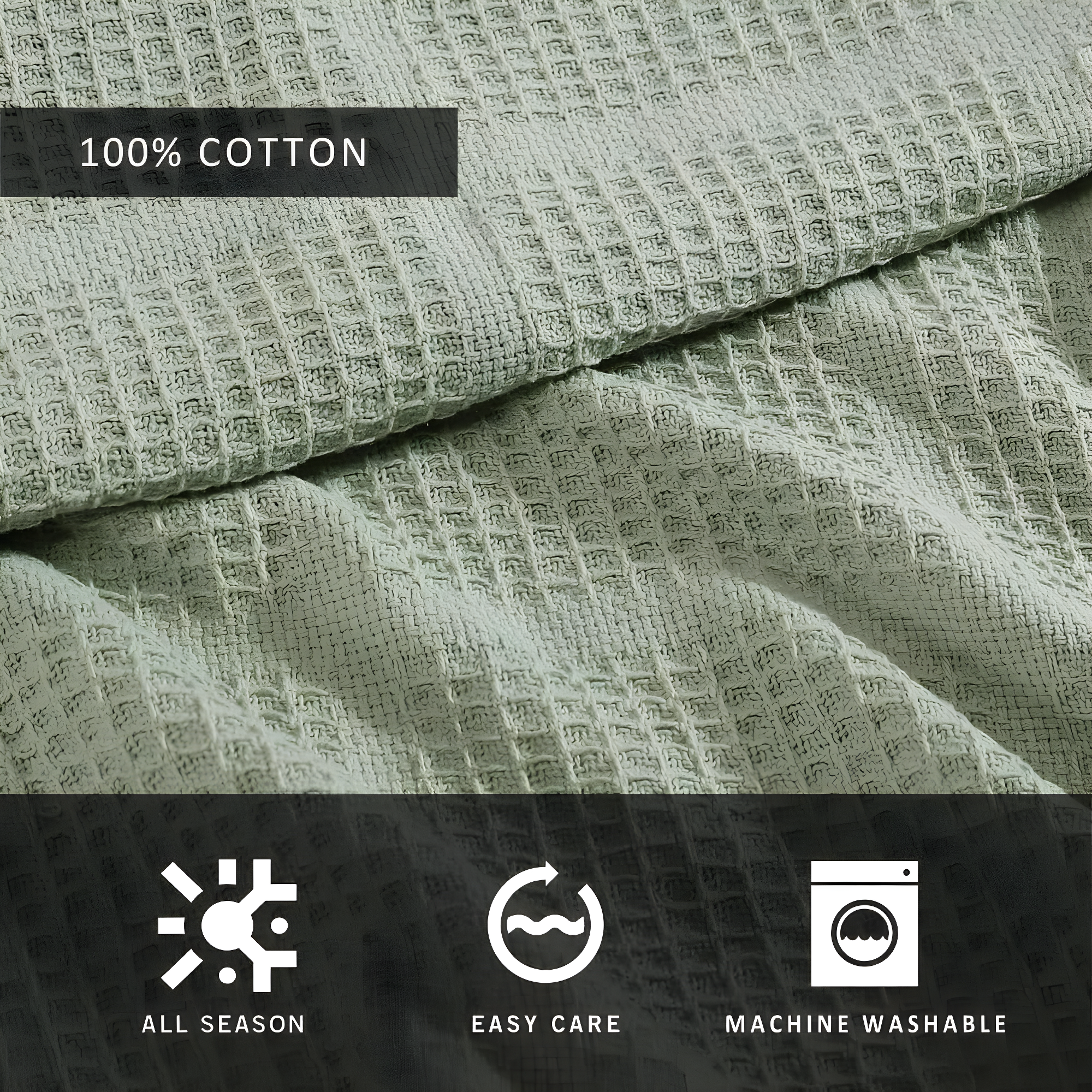 Kenneth Cole Kenneth Cole Waffle Grid Solid Cotton Blanket
