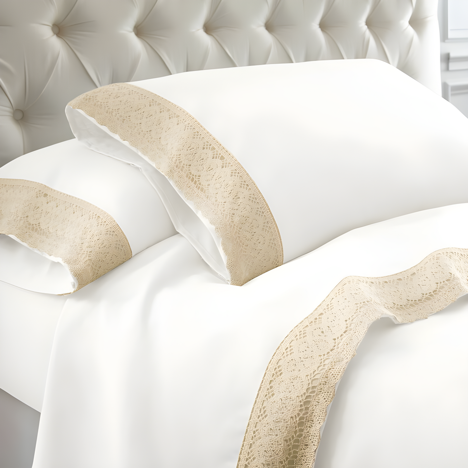 Modern Threads Yate Soft Microfiber Crochet Lace Sheets - Luxurious Microfiber Bed Sheets - Includes Flat Sheet, Fitted Sheet with Deep Pockets, & Pillowcases