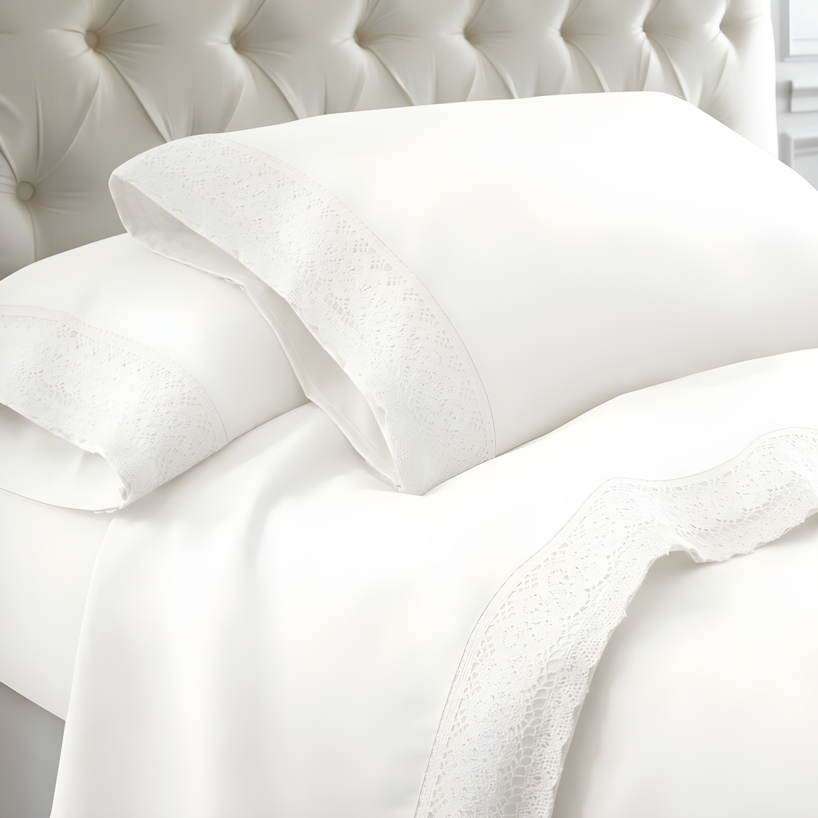 Modern Threads Yate Soft Microfiber Crochet Lace Sheets - Luxurious Microfiber Bed Sheets - Includes Flat Sheet, Fitted Sheet with Deep Pockets, & Pillowcases