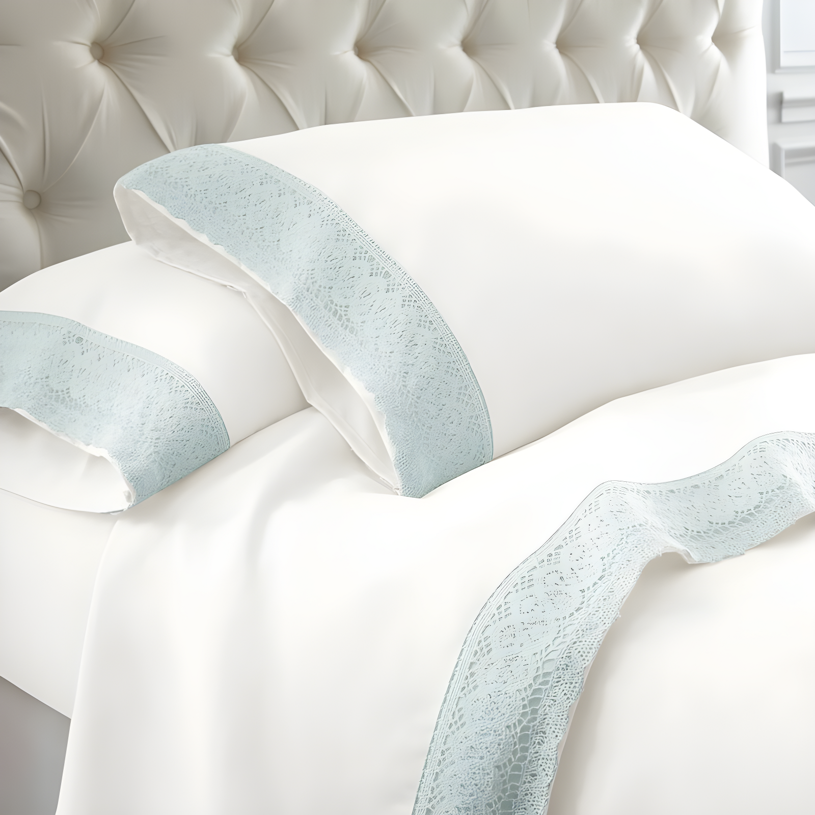Modern Threads Yate Soft Microfiber Crochet Lace Sheets - Luxurious Microfiber Bed Sheets - Includes Flat Sheet, Fitted Sheet with Deep Pockets, & Pillowcases