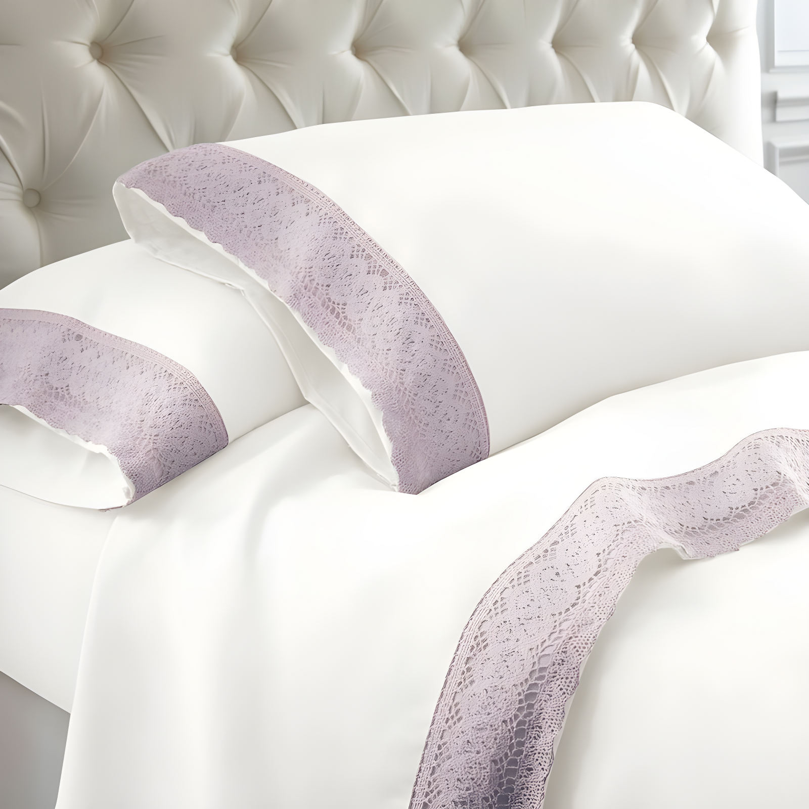 Modern Threads Yate Soft Microfiber Crochet Lace Sheets - Luxurious Microfiber Bed Sheets - Includes Flat Sheet, Fitted Sheet with Deep Pockets, & Pillowcases