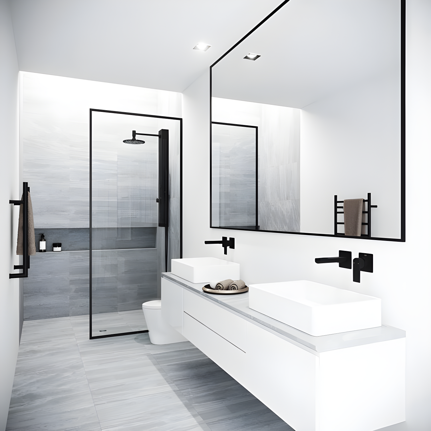 Meridian 34" W x 74" H Fixed Framed Shower Screen with 3/8" Glass