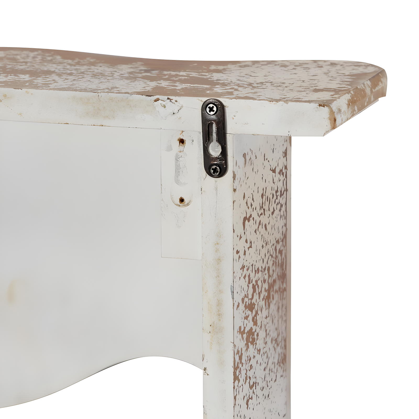 Kelly Clarkson Home Elicia White Wood Scroll Distressed 1 Shelf Room Wall Shelf