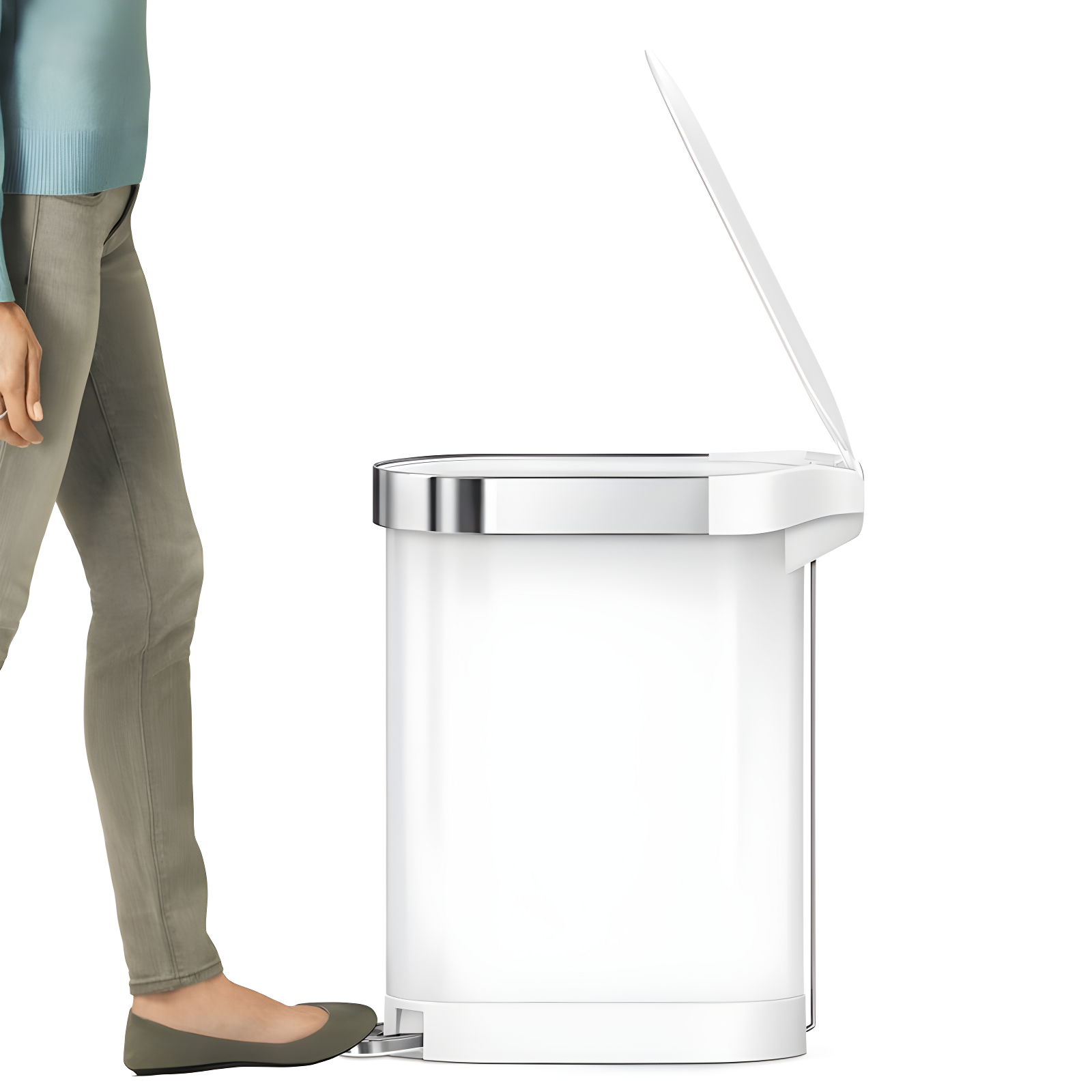simplehuman 45 Liter / 12 Gallon Slim Hands-Free Kitchen Step Trash Can