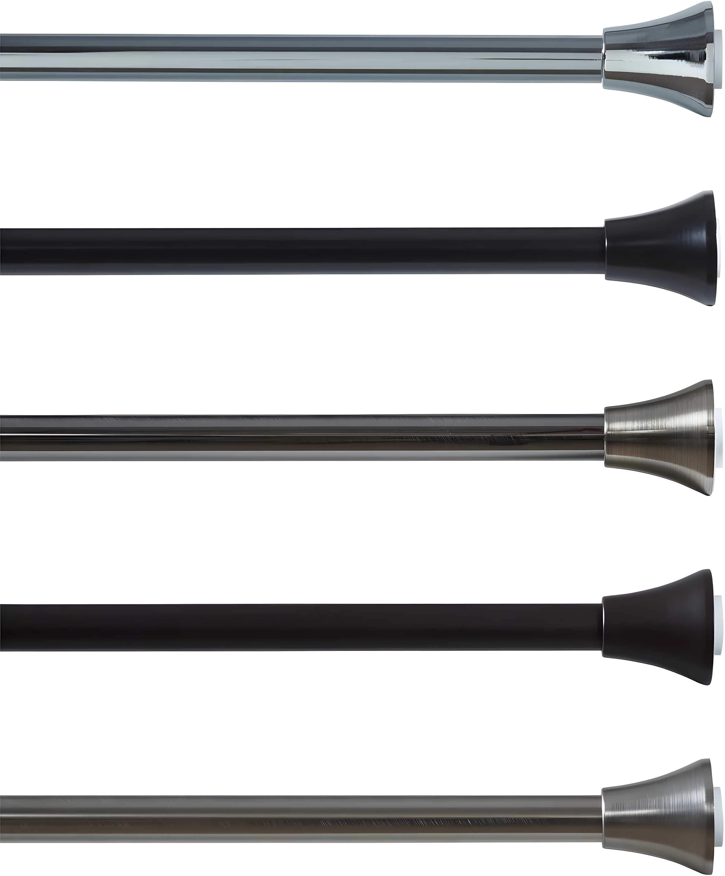 2.5'' Straight Tension Shower Curtain Rod & Hook Set