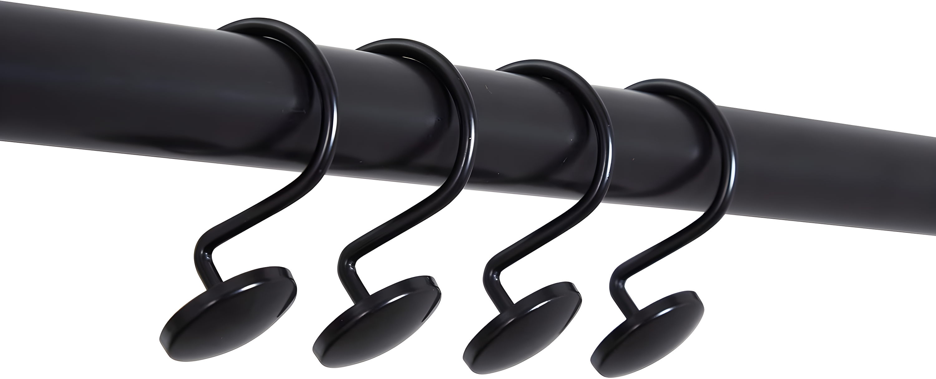 2.5'' Straight Tension Shower Curtain Rod & Hook Set