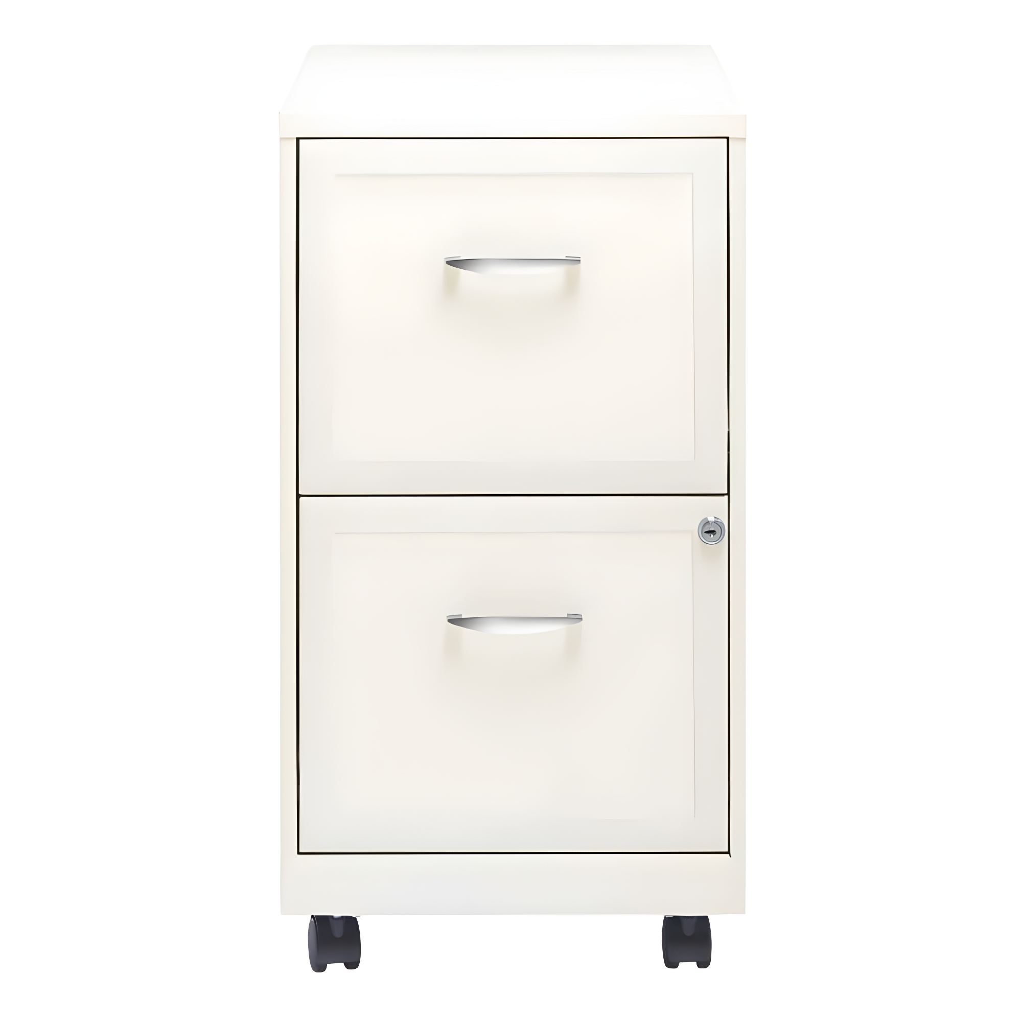 Hirsh Industries Space Solutions File Cabinet on Wheels 2 Drawer - Pearl White: Vertical Steel Storage, Office Supplies