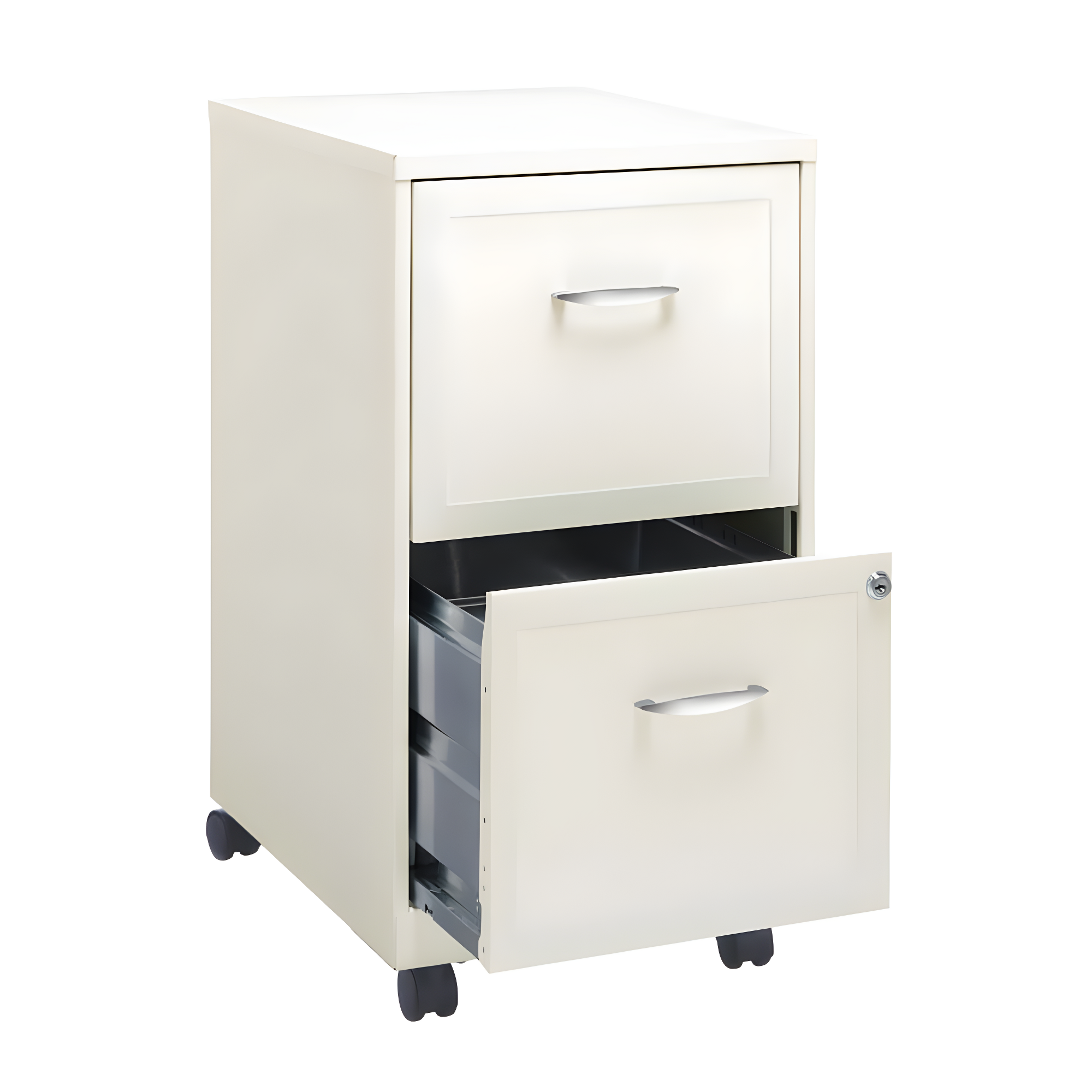 Hirsh Industries Space Solutions File Cabinet on Wheels 2 Drawer - Pearl White: Vertical Steel Storage, Office Supplies