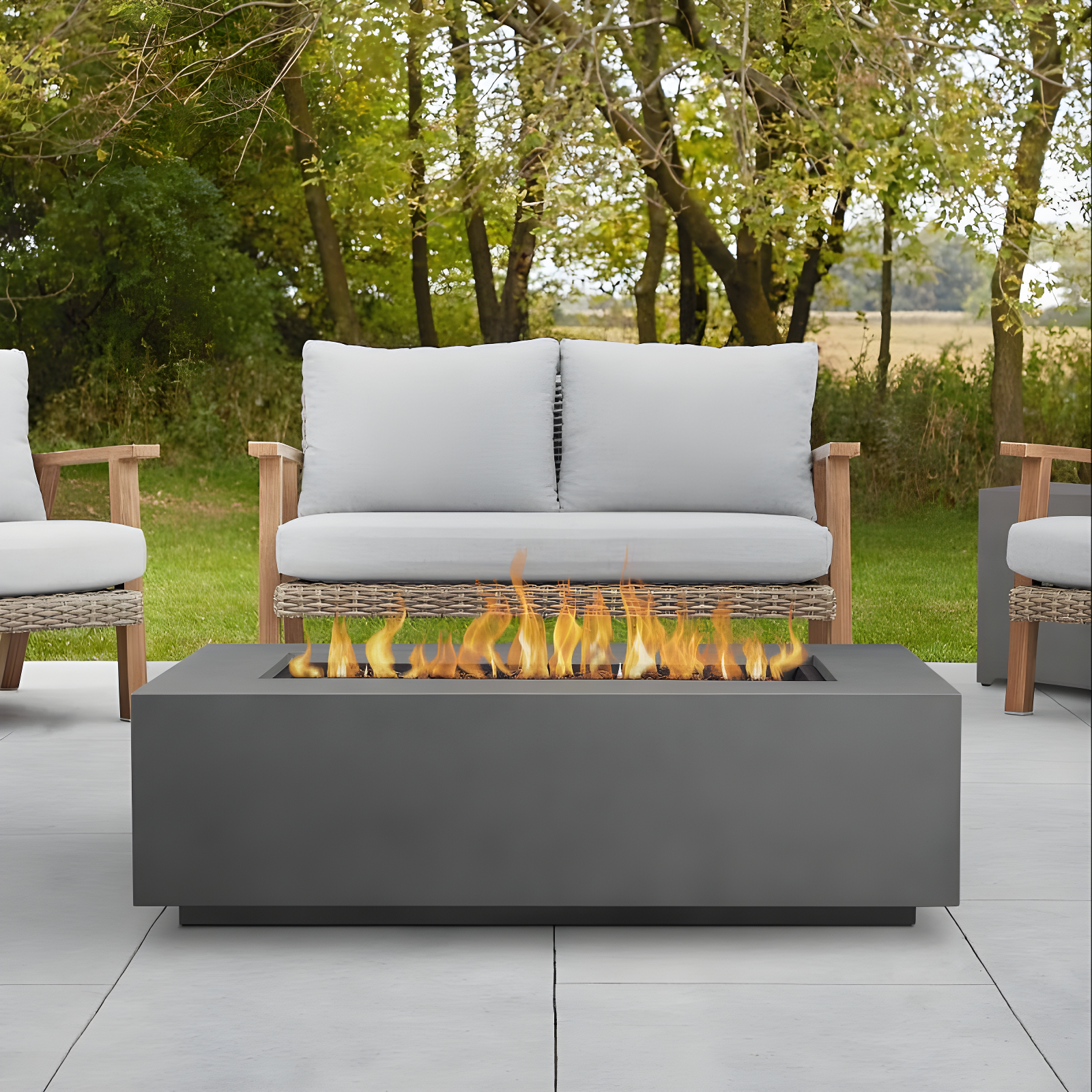 AEGEAN Propane / Natural Gas Outdoor Fire Pit Table