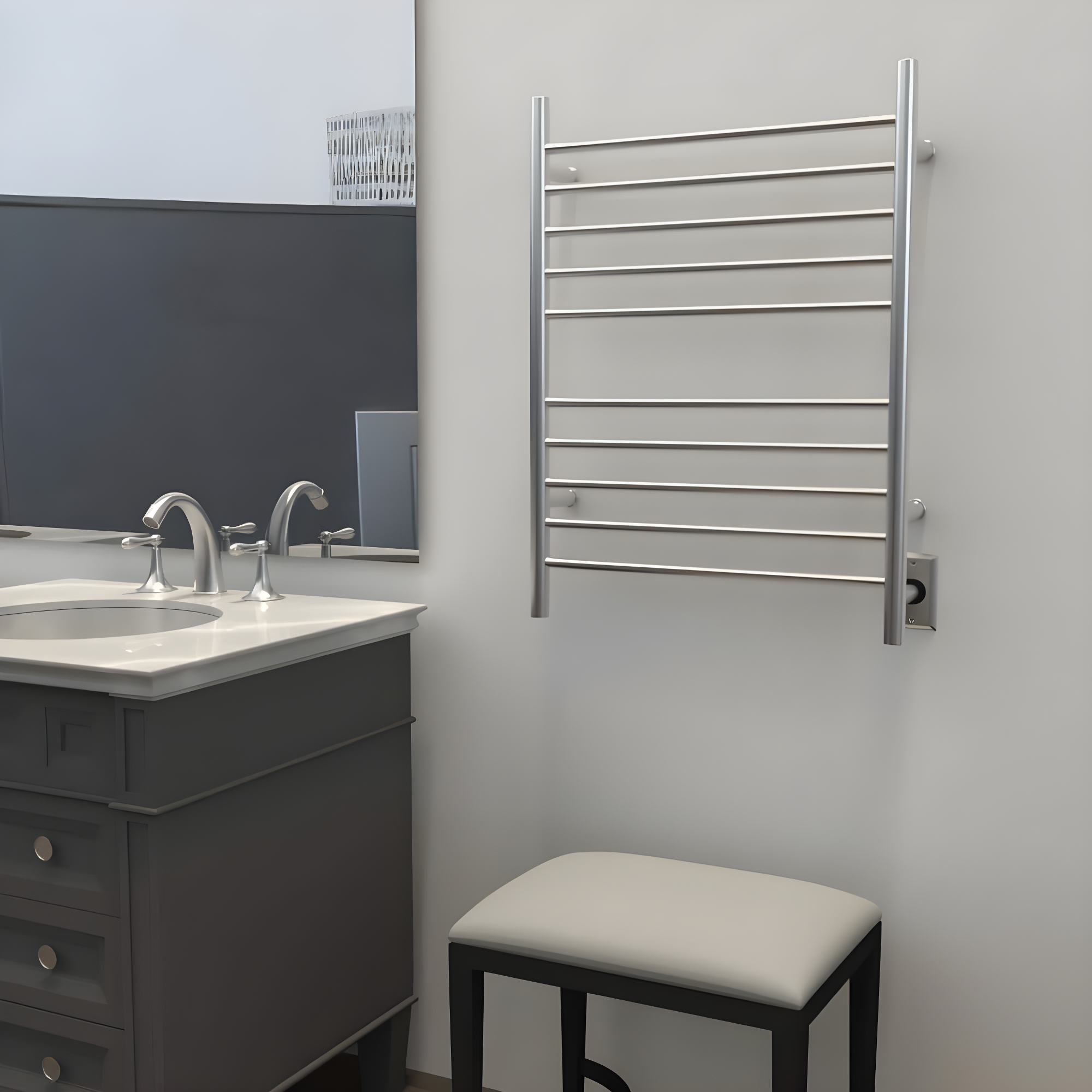Wall Mount Electric Towel Warmer plug in or hardwired combo unit