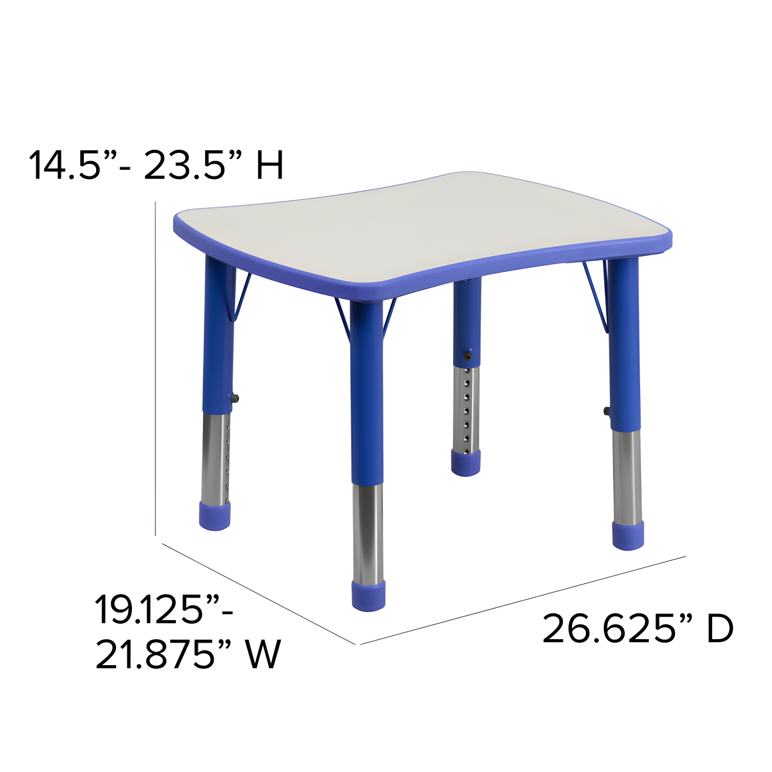 Goddard Rectangle Plastic Adjustable Height Kids Activity Table by Flash Furniture