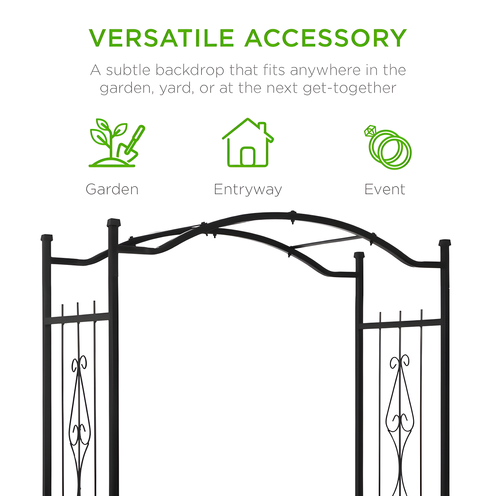 Best Choice Products 92 in. Steel Garden Arch Arbor Outdoor Trellis for Garden, Climbing Plants with Wire Lattice