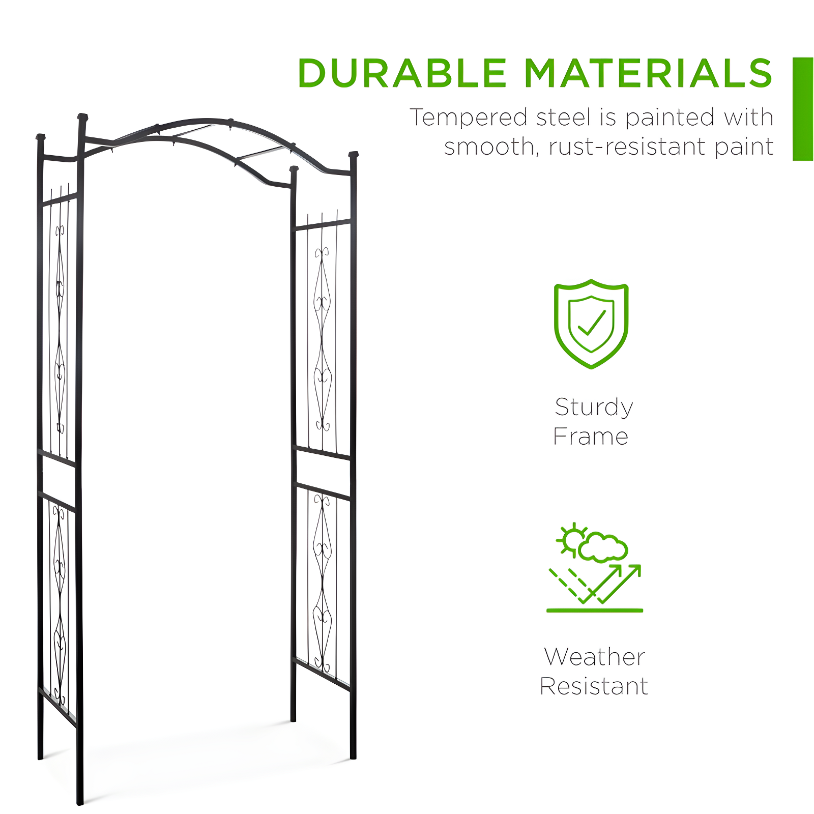 Best Choice Products 92 in. Steel Garden Arch Arbor Outdoor Trellis for Garden, Climbing Plants with Wire Lattice
