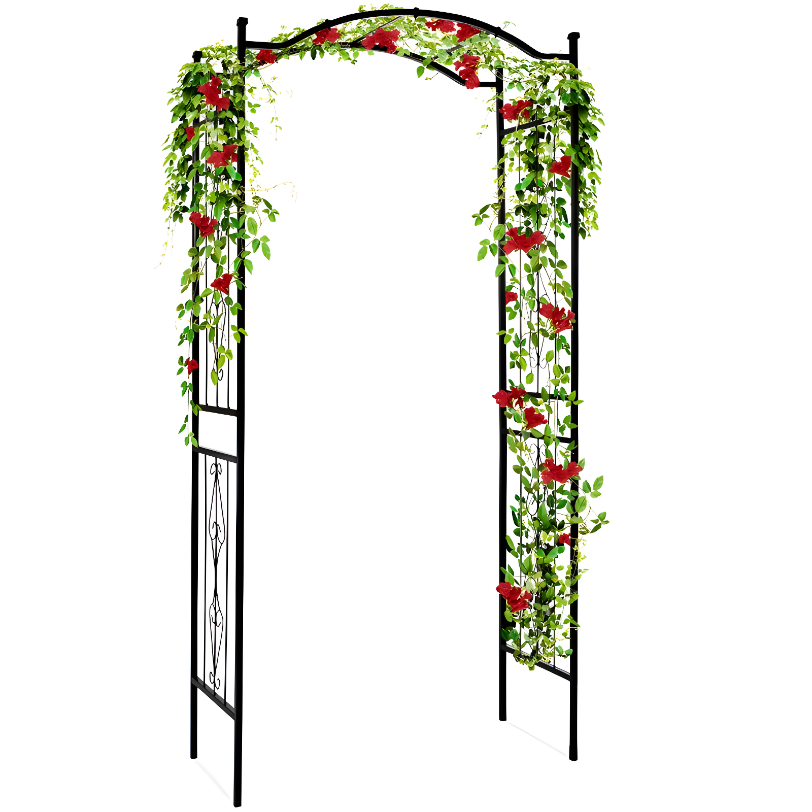 Best Choice Products 92 in. Steel Garden Arch Arbor Outdoor Trellis for Garden, Climbing Plants with Wire Lattice