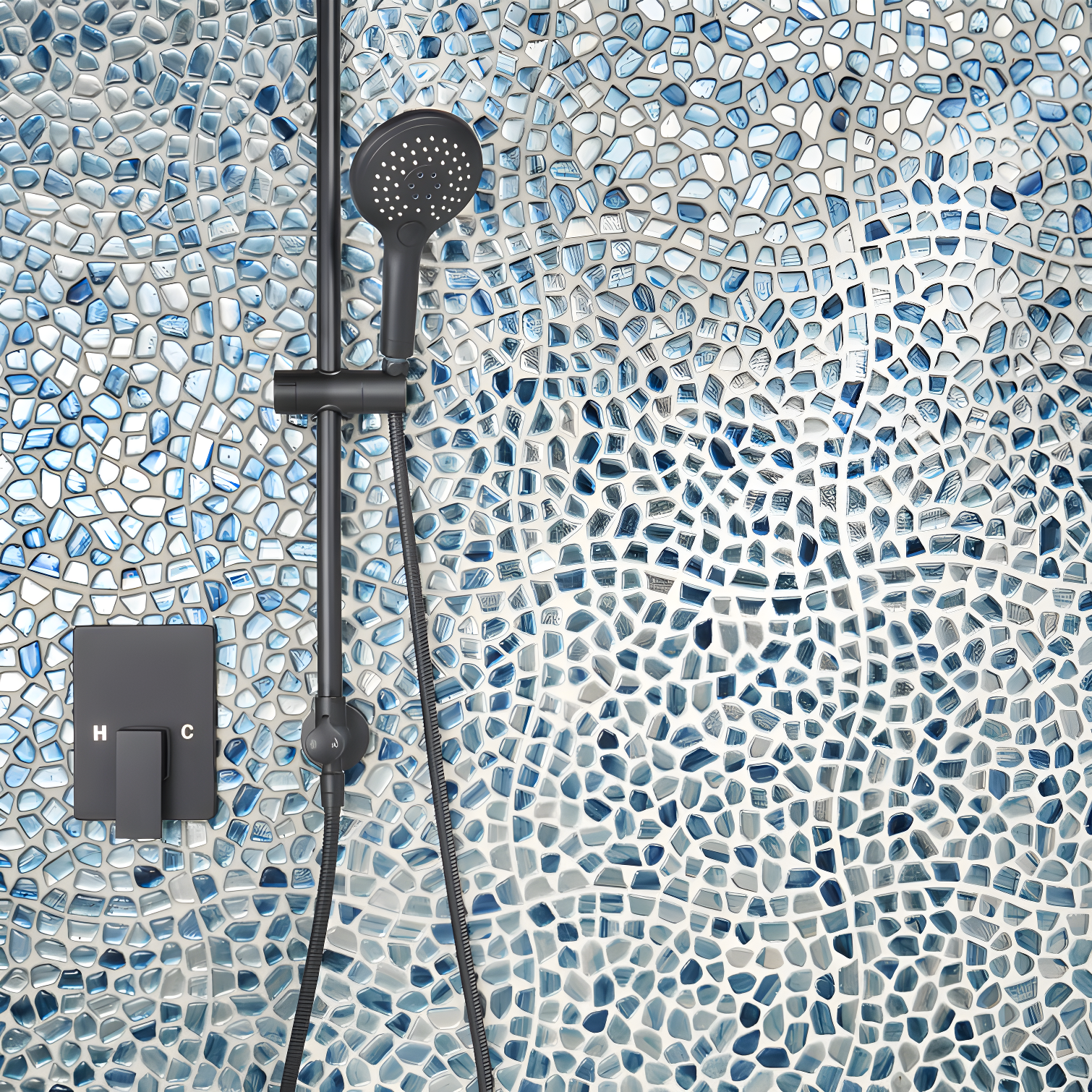 Bond Tile Fractal Pebble 11.88 in. x 11.88 in. Polished Glass Wall Mosaic Tile (0.98 Sq. Ft. / Each) | Wayfair