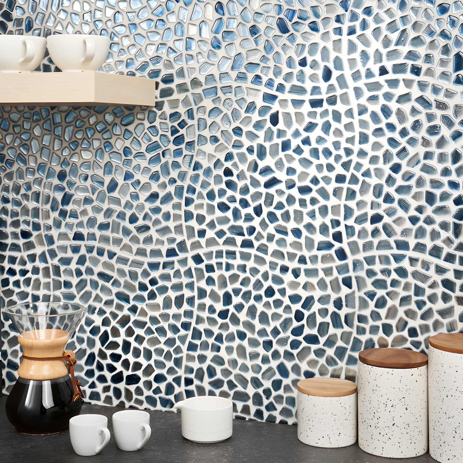 Bond Tile Fractal Pebble 11.88 in. x 11.88 in. Polished Glass Wall Mosaic Tile (0.98 Sq. Ft. / Each) | Wayfair