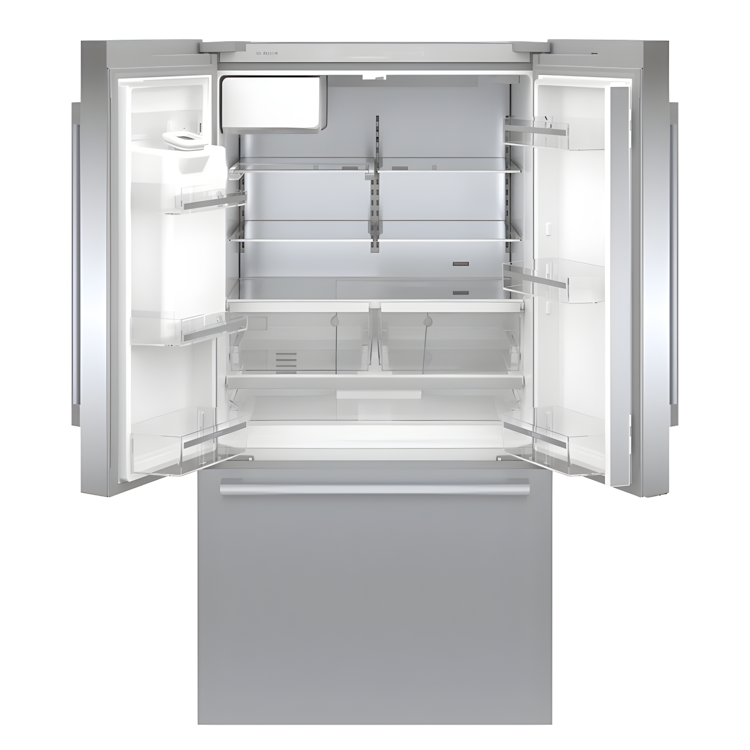 Bosch - 500 Series 36-Inch Smart French Door Standard-Depth Refrigerator With Quickicepro, Anti-Fingerprint, External Water & Ice, Home Connect