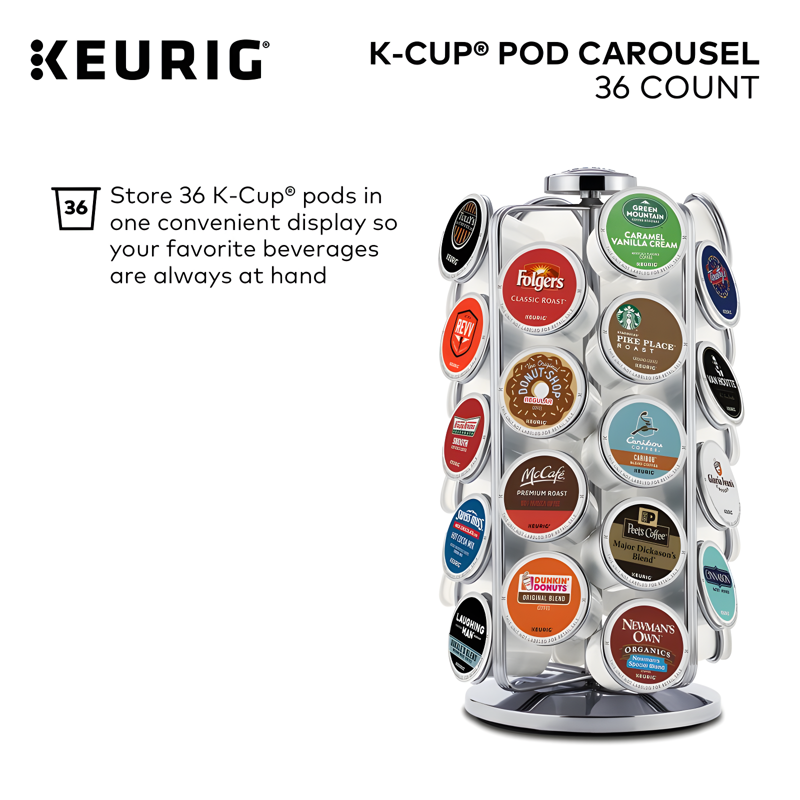 Keurig Keurig Coffee Pod Storage Carousel, Holds 36 K-Cup Pods