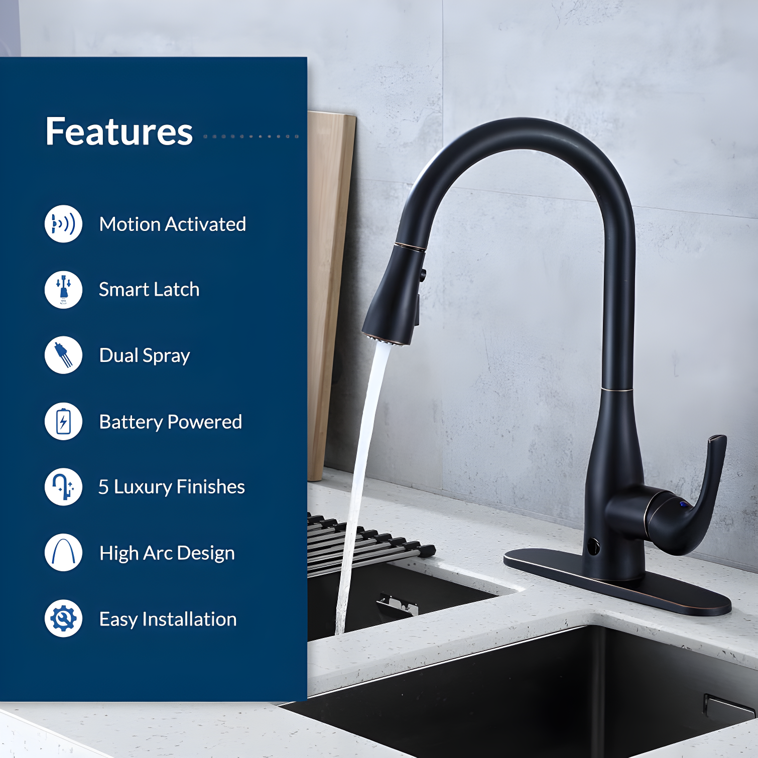 Bio Bidet By BEMIS Pull Down Touchless Kitchen Faucet