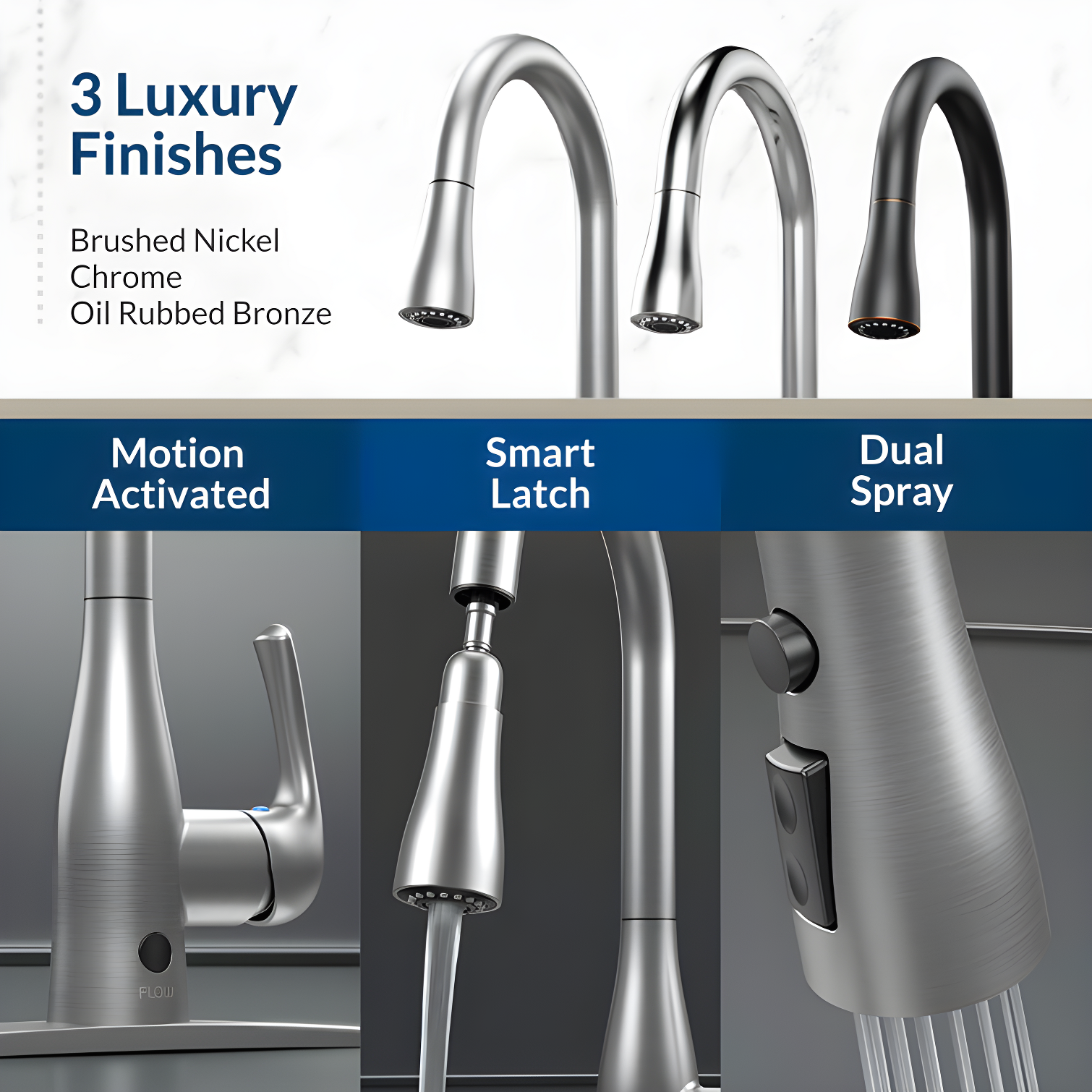 Bio Bidet By BEMIS Pull Down Touchless Kitchen Faucet